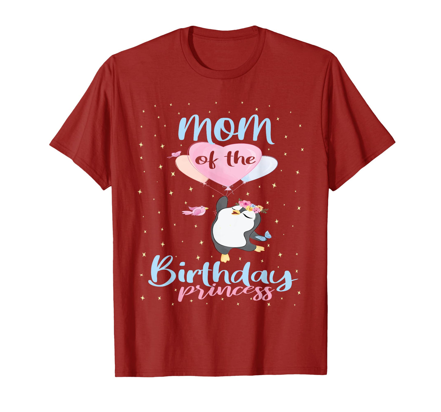 Mom Of The Birthday Princess Penguin Girls B-day Party T-Shirt