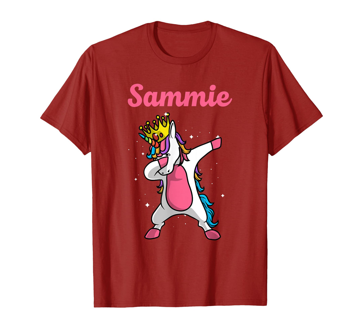 SAMMIE Name Personalized Birthday Dabbing Unicorn Queen T-Shirt