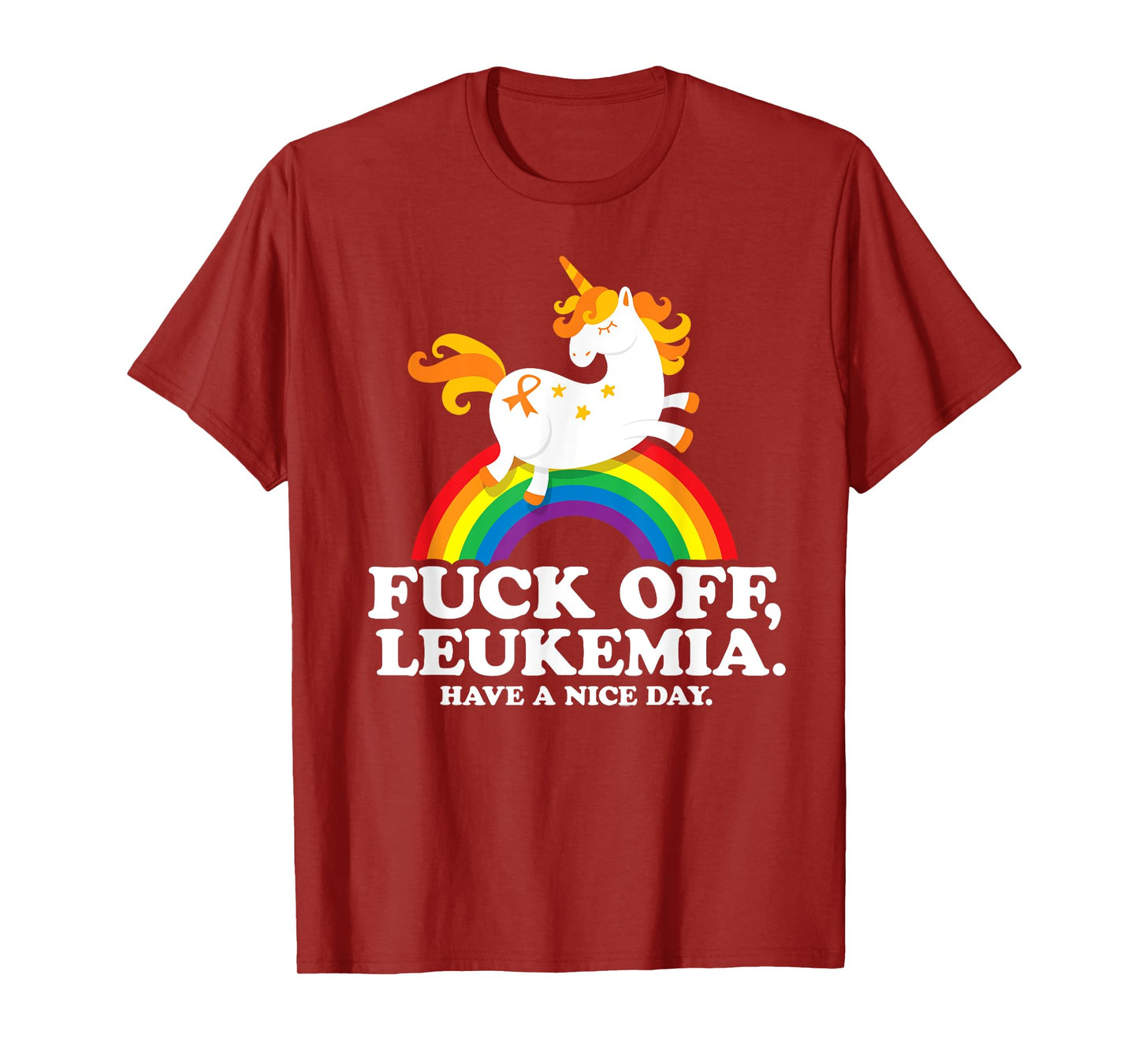 Leukemia Cancer Quote Funny Fuck Off Leukemia Slogan Unicorn T-Shirt