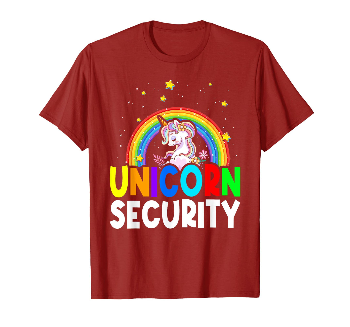 Halloween Dad Mom Daughter Adult Costume Unicorn Security T-Shirt
