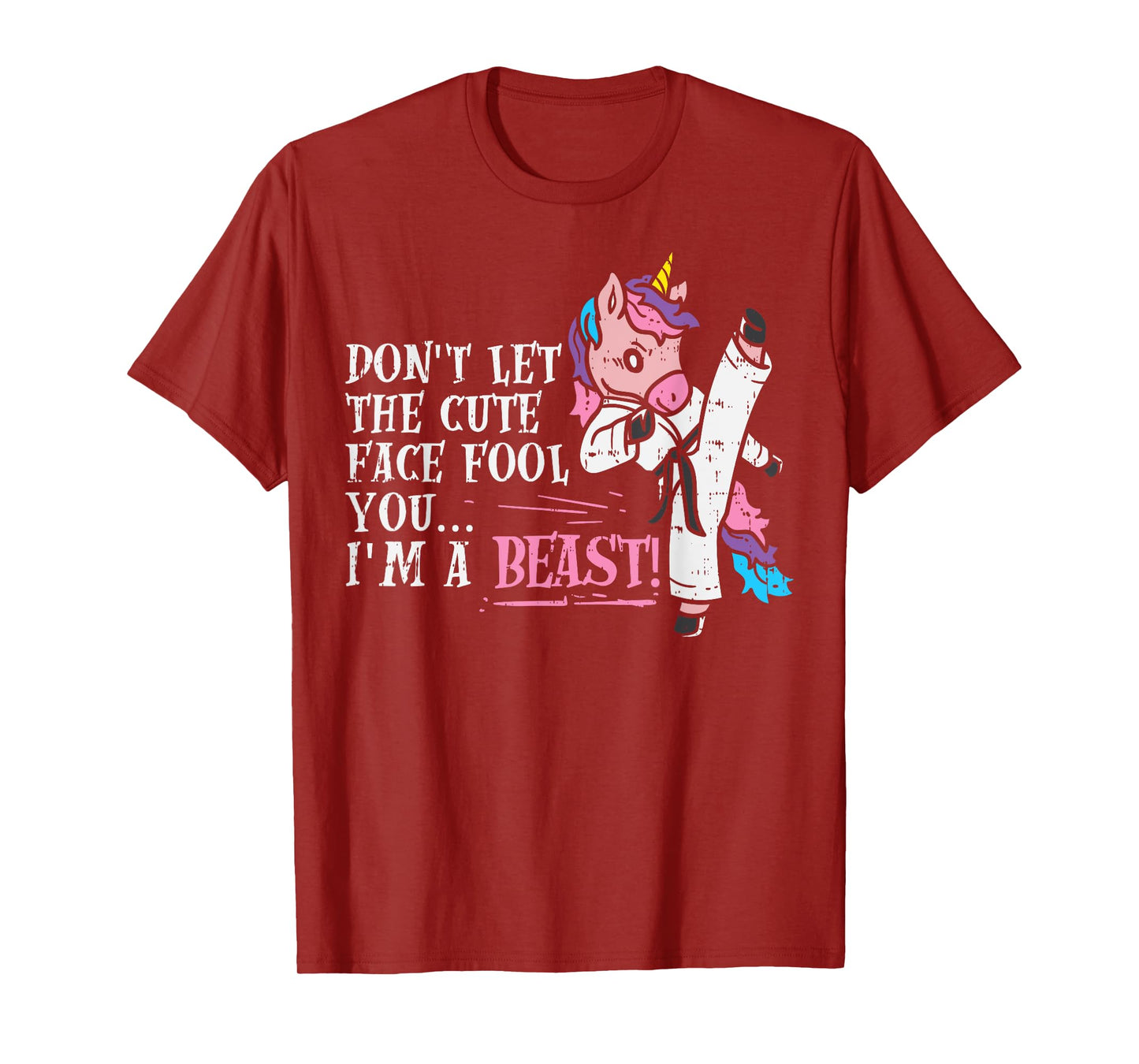 Karate Unicorn Cute Face Beast Taekwondo Martial Arts Women T-Shirt