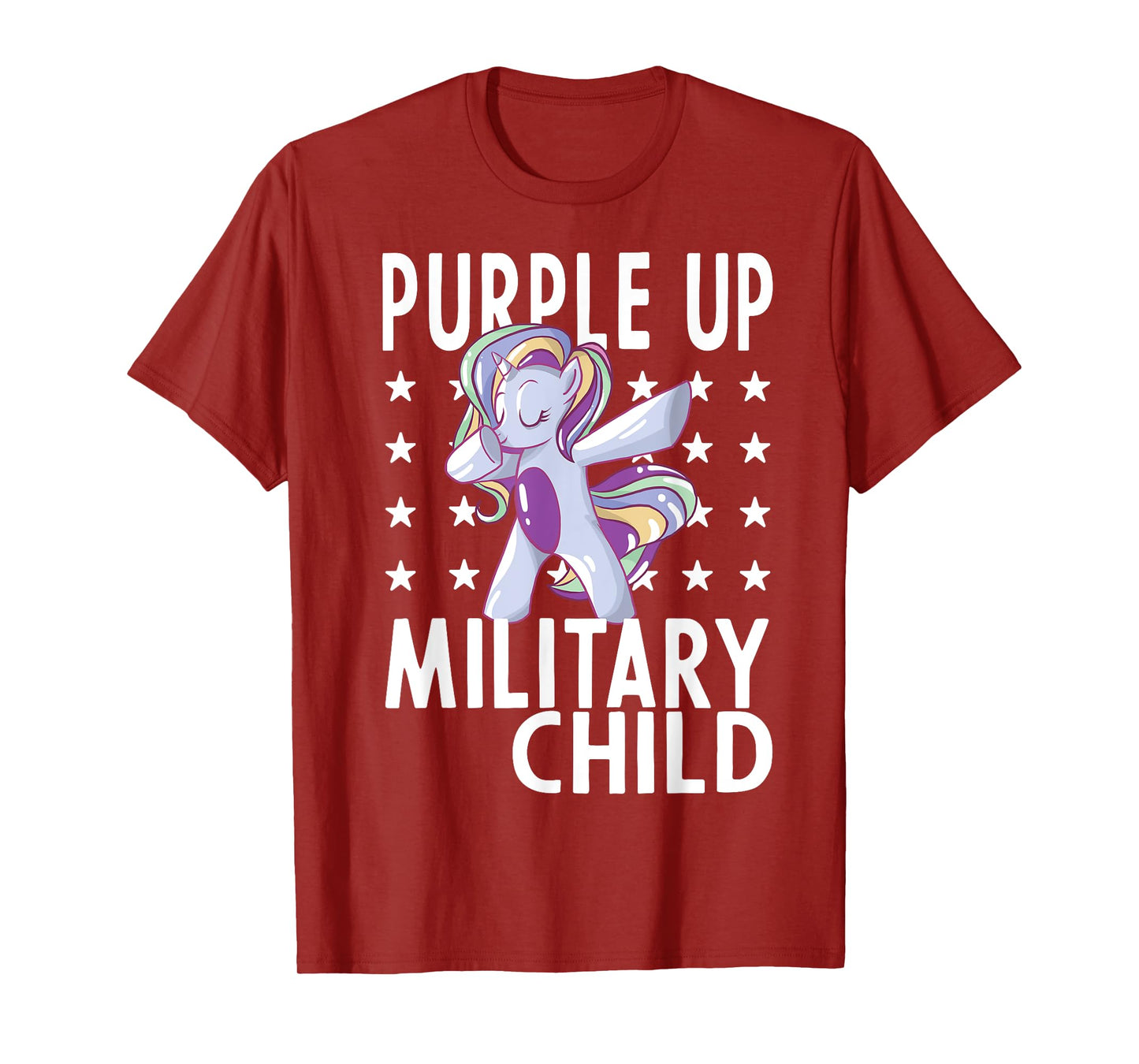 Awareness Month Purple Up Military Child 2023 Unicorn Kids T-Shirt