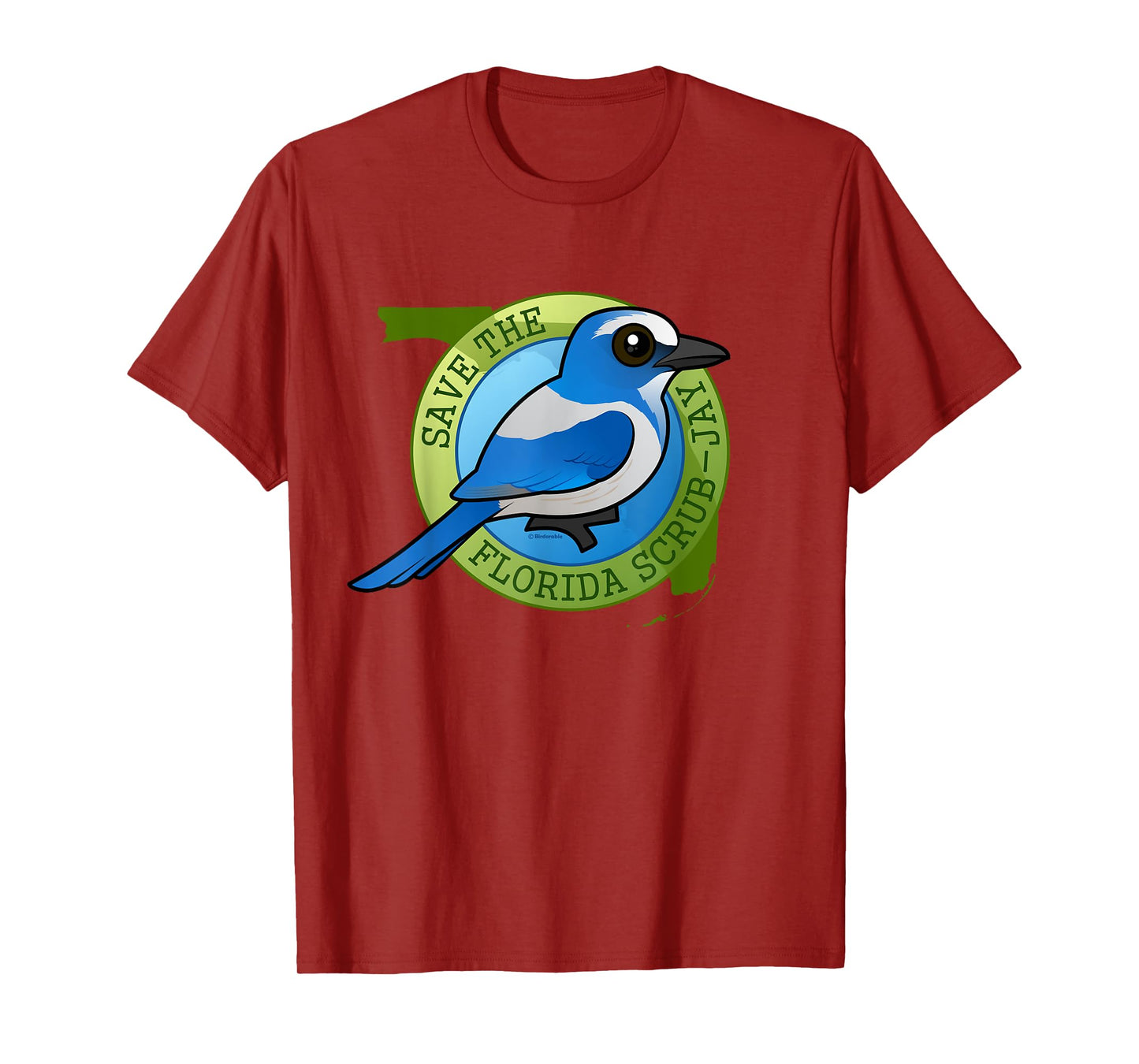 Endangered Florida Scrub-Jay Cartoon Bird Conservation T-Shirt