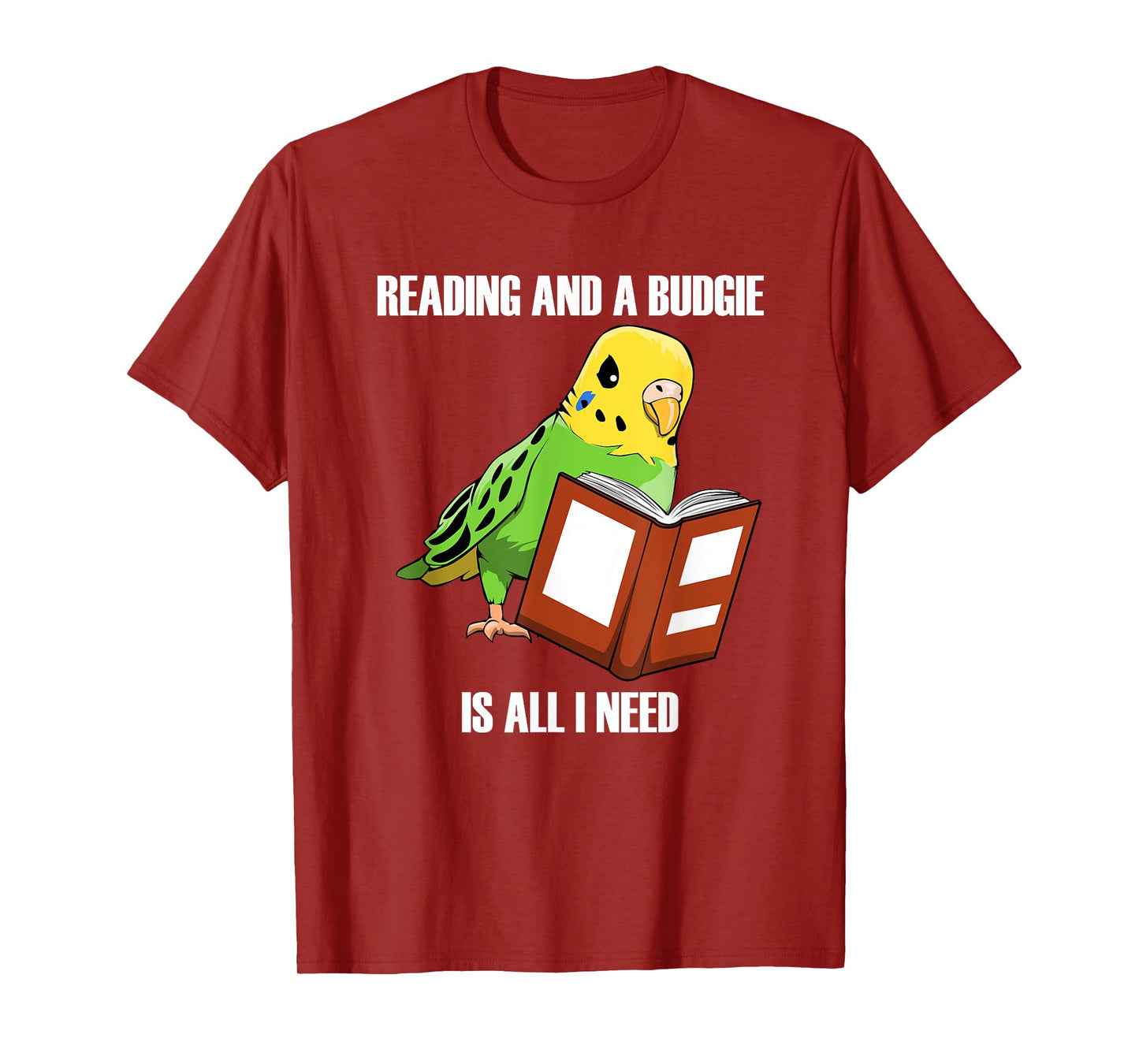 Cute Parakeet Budgie and Reading Books T-Shirt