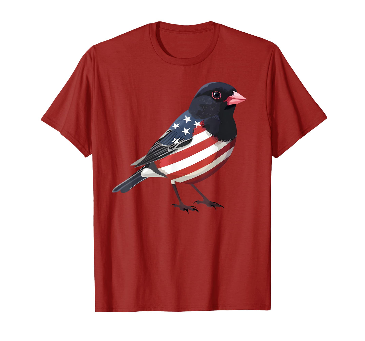 US Flag Dark Eyed Junco Patriotic Bird Face 4th Of July T-Shirt