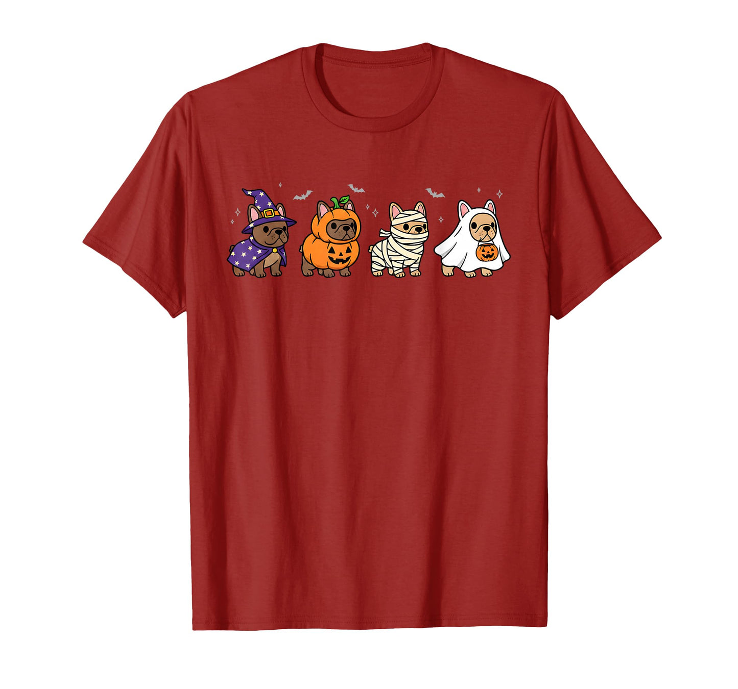 Cute Halloween Spooky French Bulldog Ghost Pumpkin Dog T-Shirt