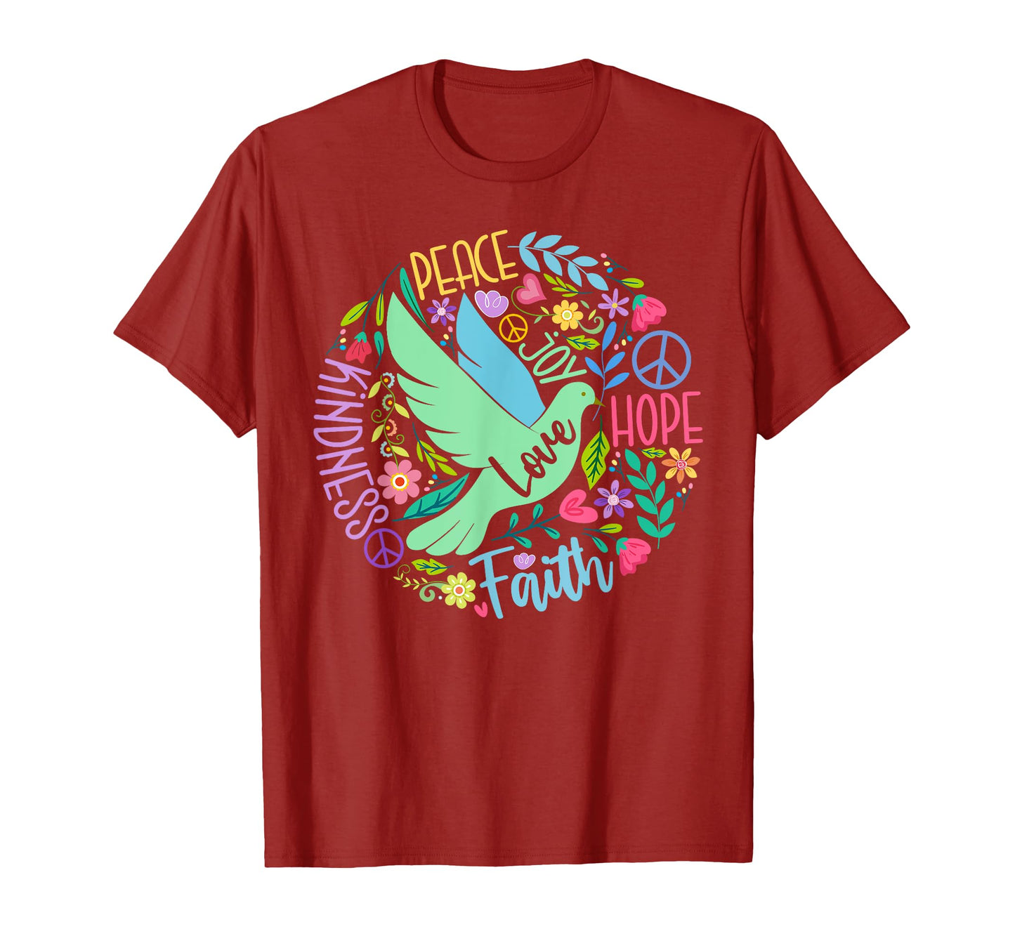 Groovy Hippie Peace Hope Love Peace Bird World Peace Day T-Shirt