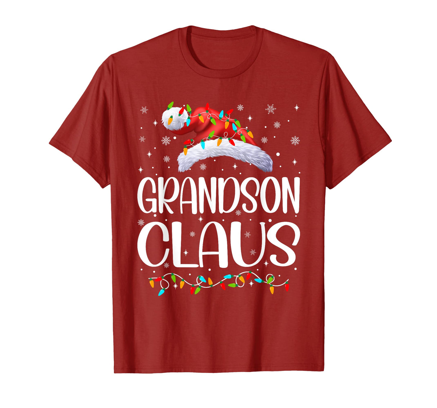 Grandson Claus Xmas Lights Christmas Pajama Matching Family T-Shirt