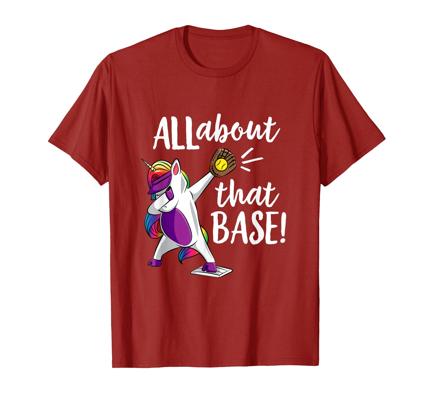 Dabbing Unicorn Softball Shirt for Girls Soft Ball Gear Gift T-Shirt