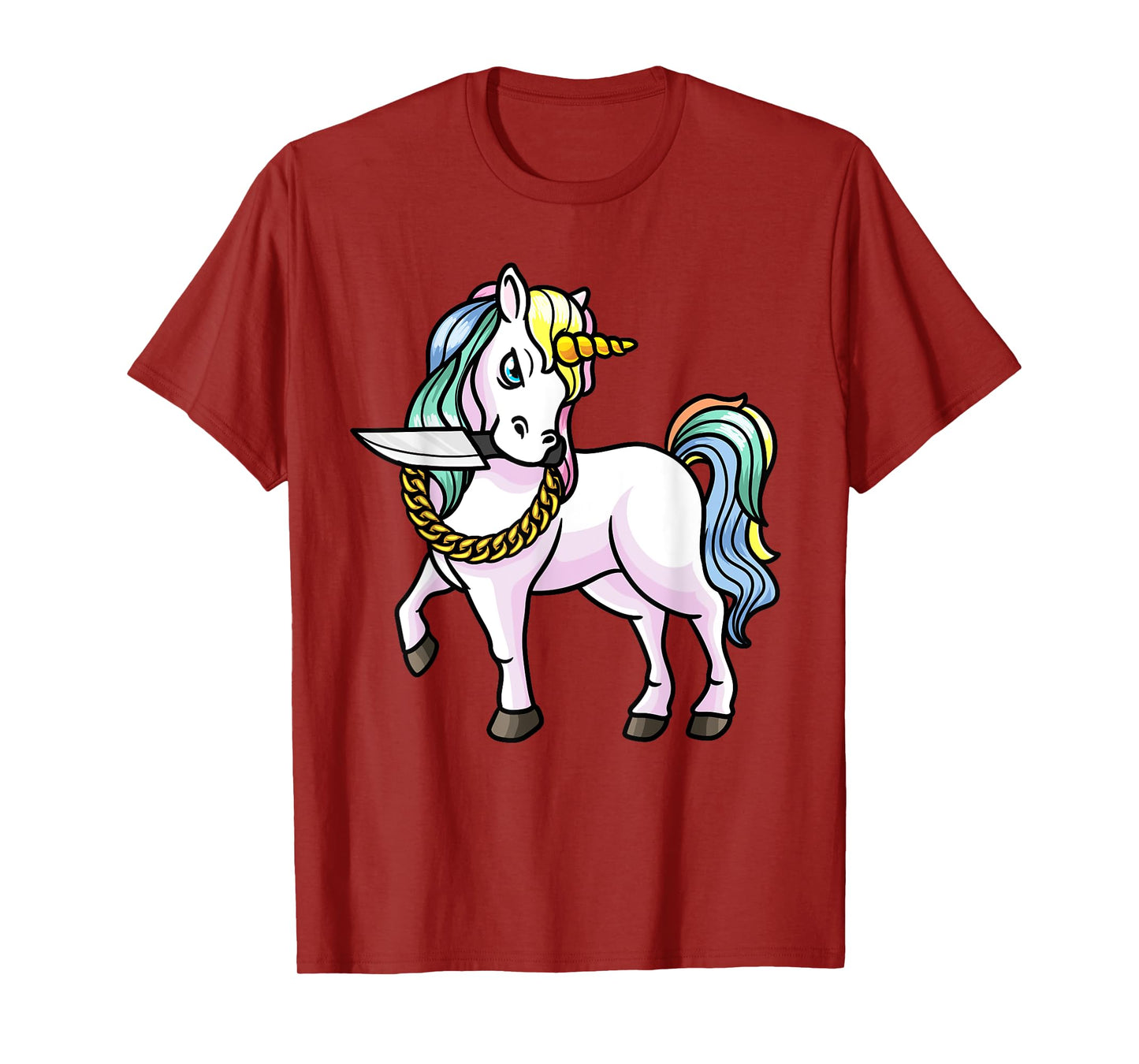 Unicorn With Knife Girls Women T-Shirt
