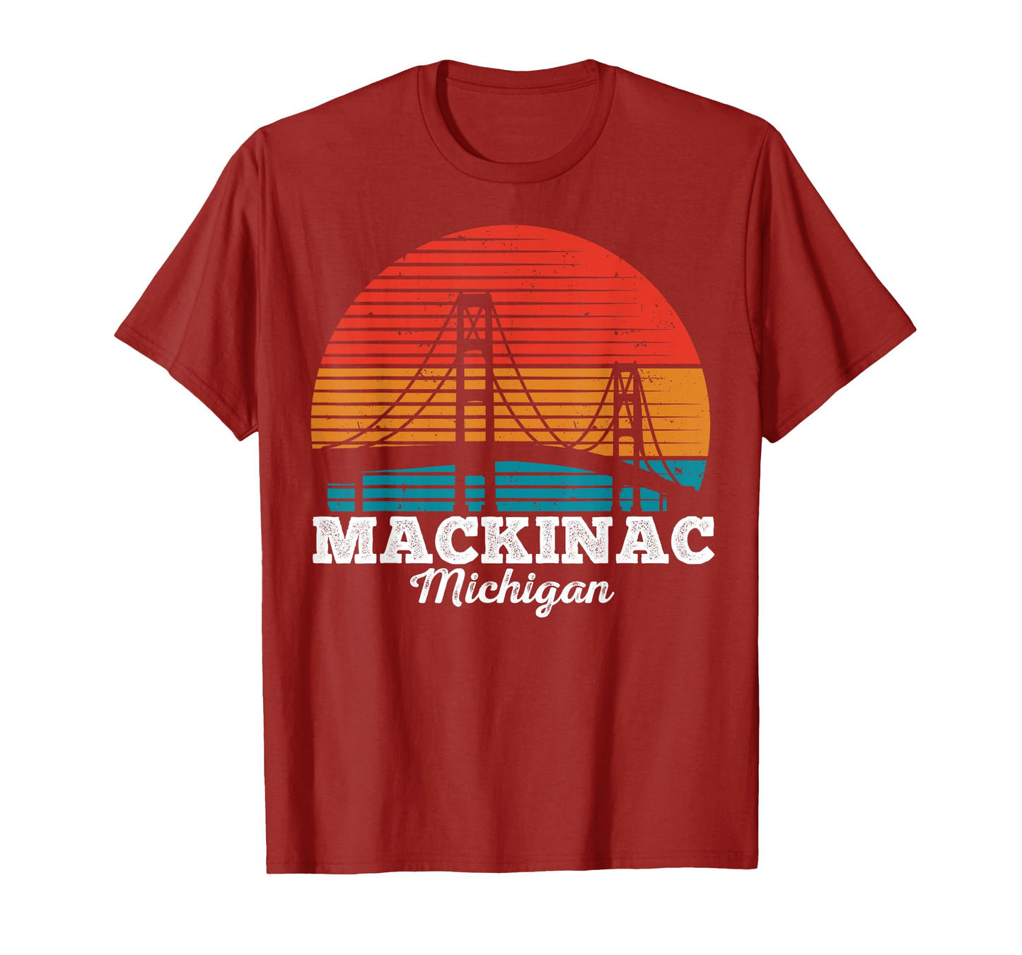 Mackinac Bridge Souvenir Mackinaw Island Retro Michigan T-Shirt