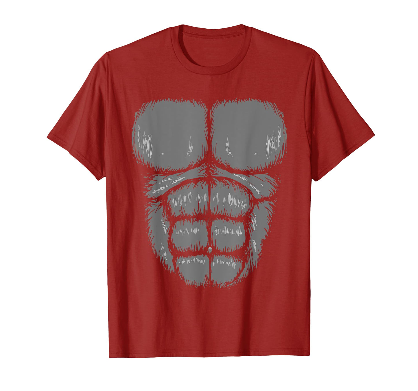 Halloween Funny Gorilla Monkey Belly Chest Costume T-Shirt