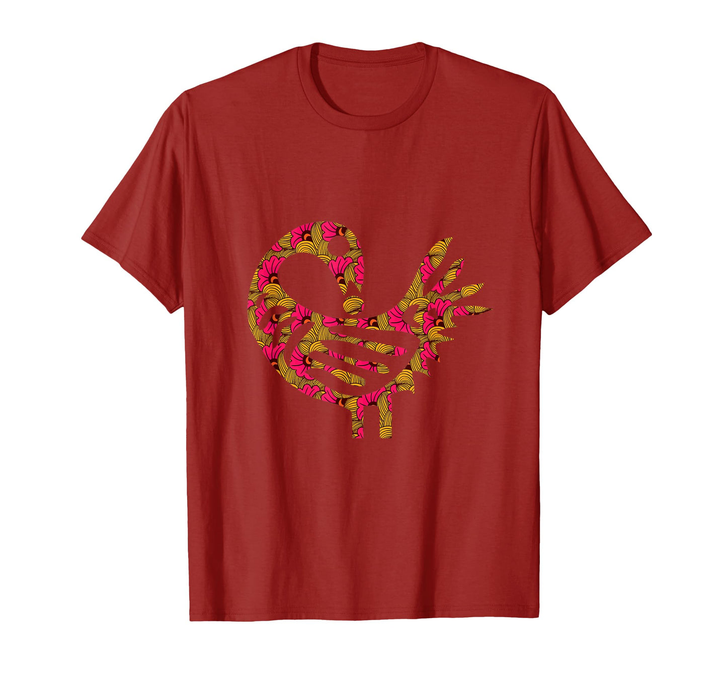 Sankofa Bird Creative Flower Afrocentric Adinkra Symbol T-Shirt