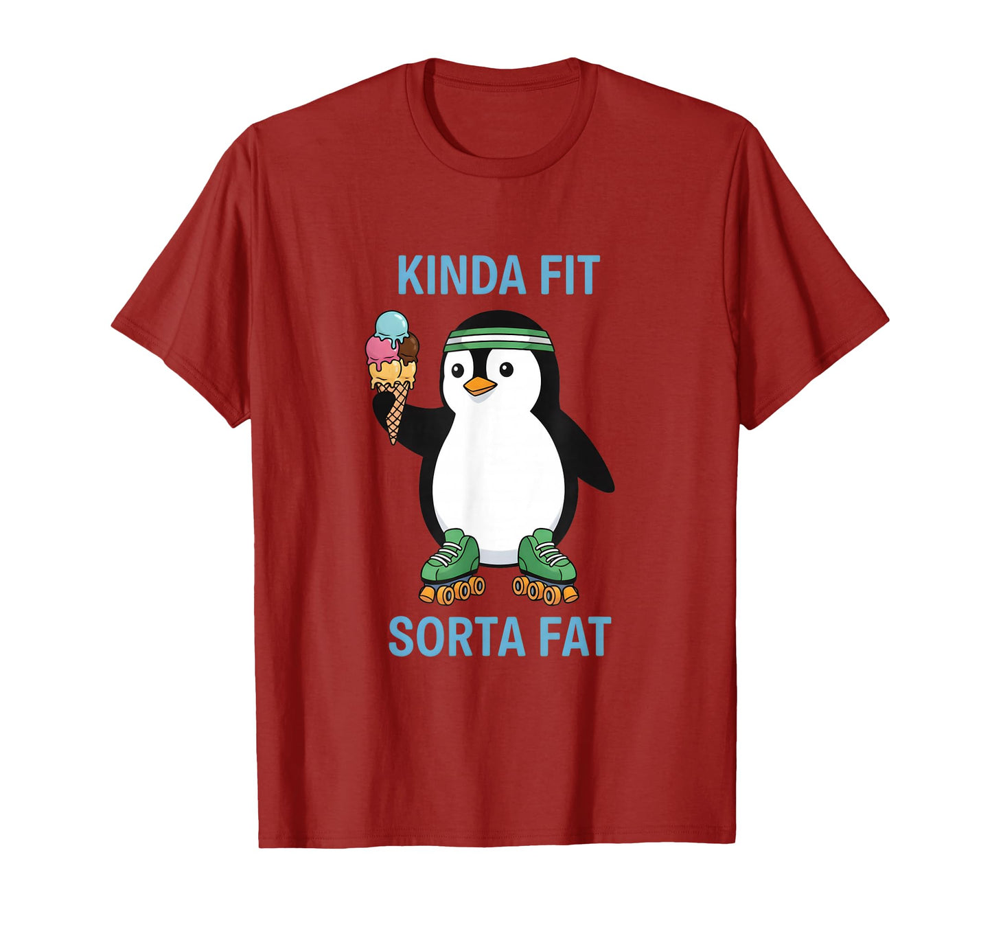 Kinda Fit Sorta Fat Funny Gym Penguin Weightlifting Workout T-Shirt