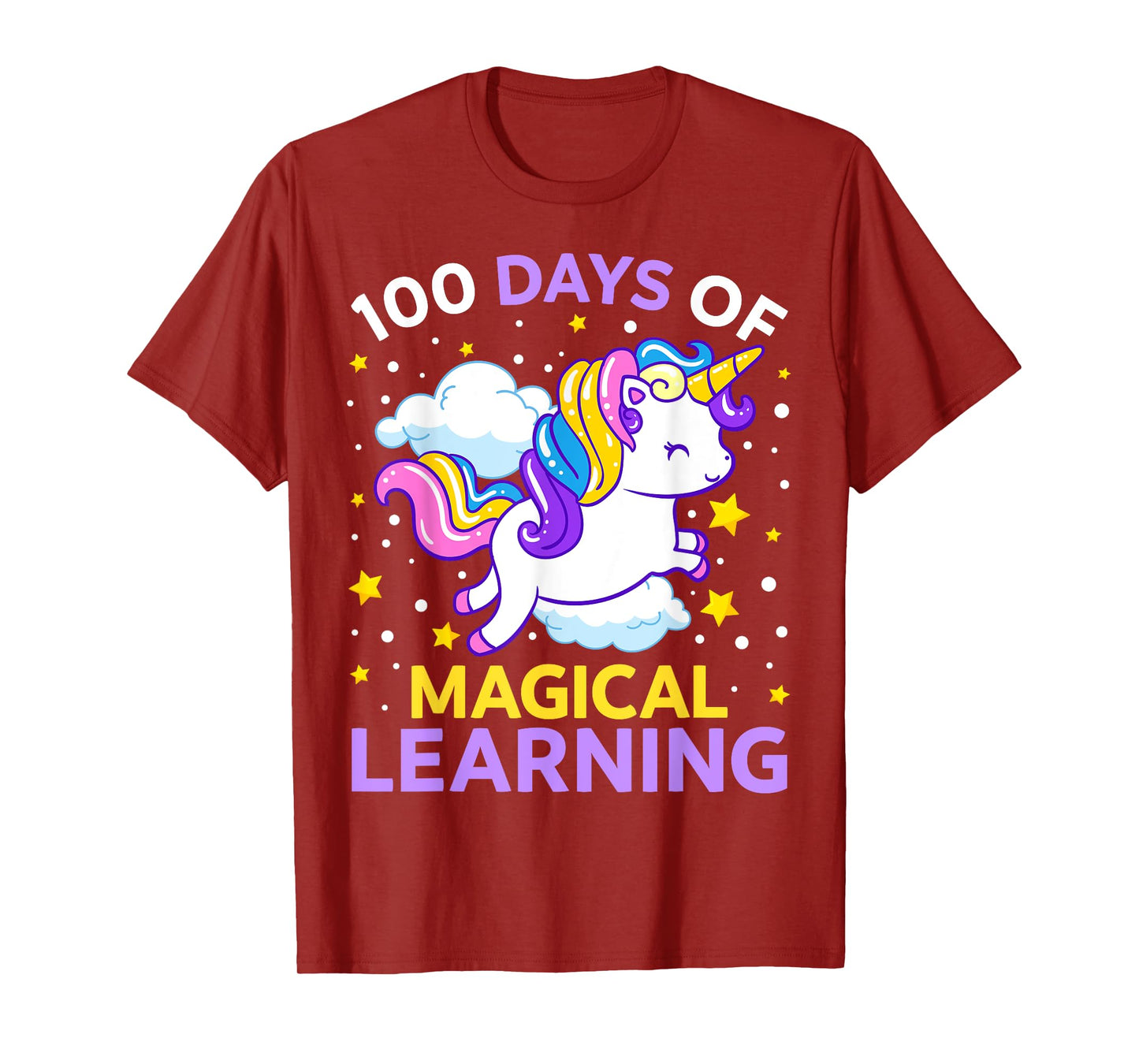 100th Day of School Unicorn Girls 100 Days of Kindergarten T-Shirt