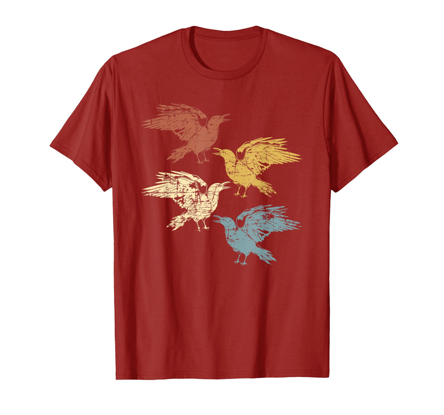 Black Crow Forest Animal Bird Gothic Spooky Retro Raven T-Shirt