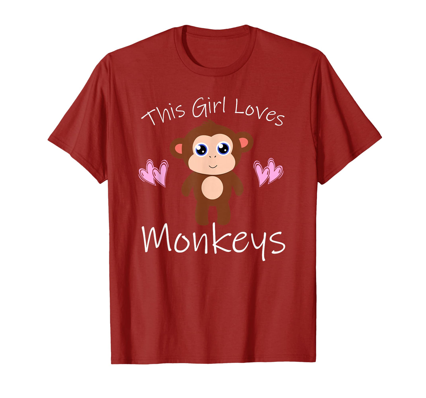 Monkey T-Shirt THIS GIRL LOVES MONKEYS Cute Kids Mom Gift T-Shirt