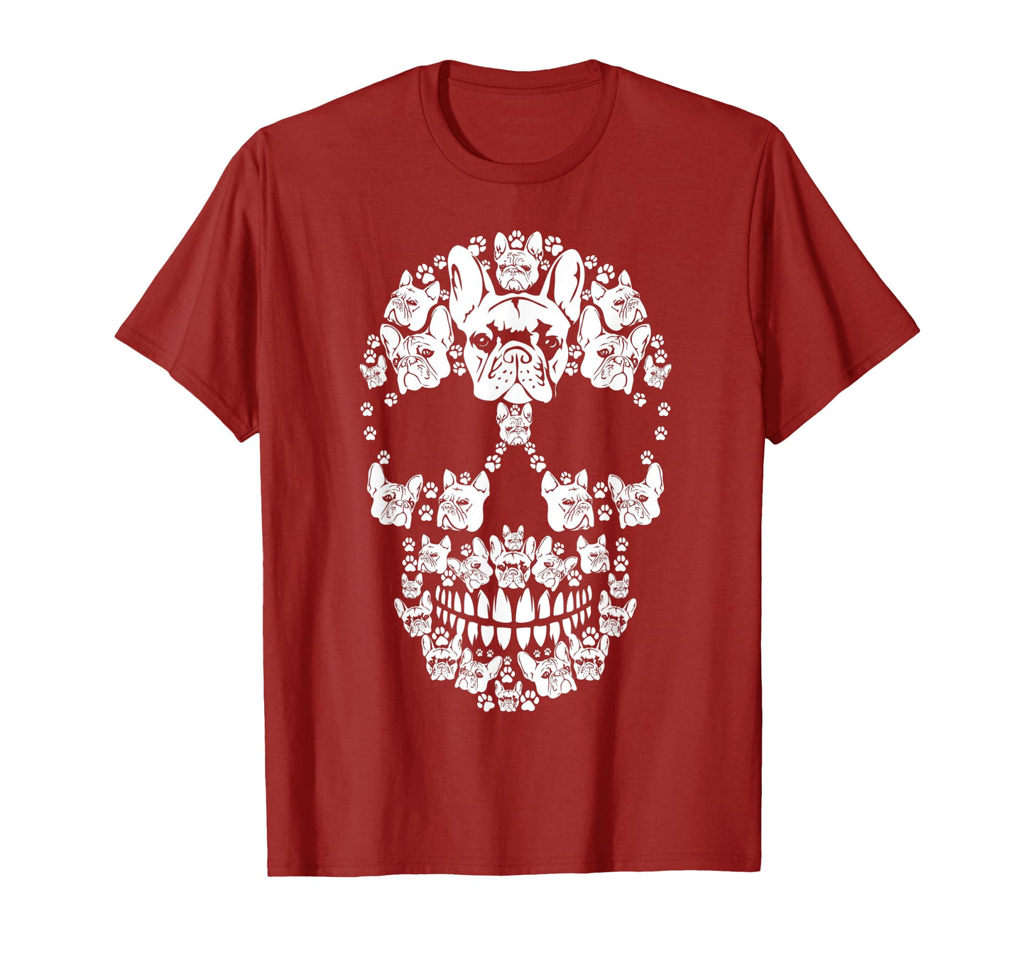 Skull French Bulldog Skeleton Halloween Costume Scary T-Shirt
