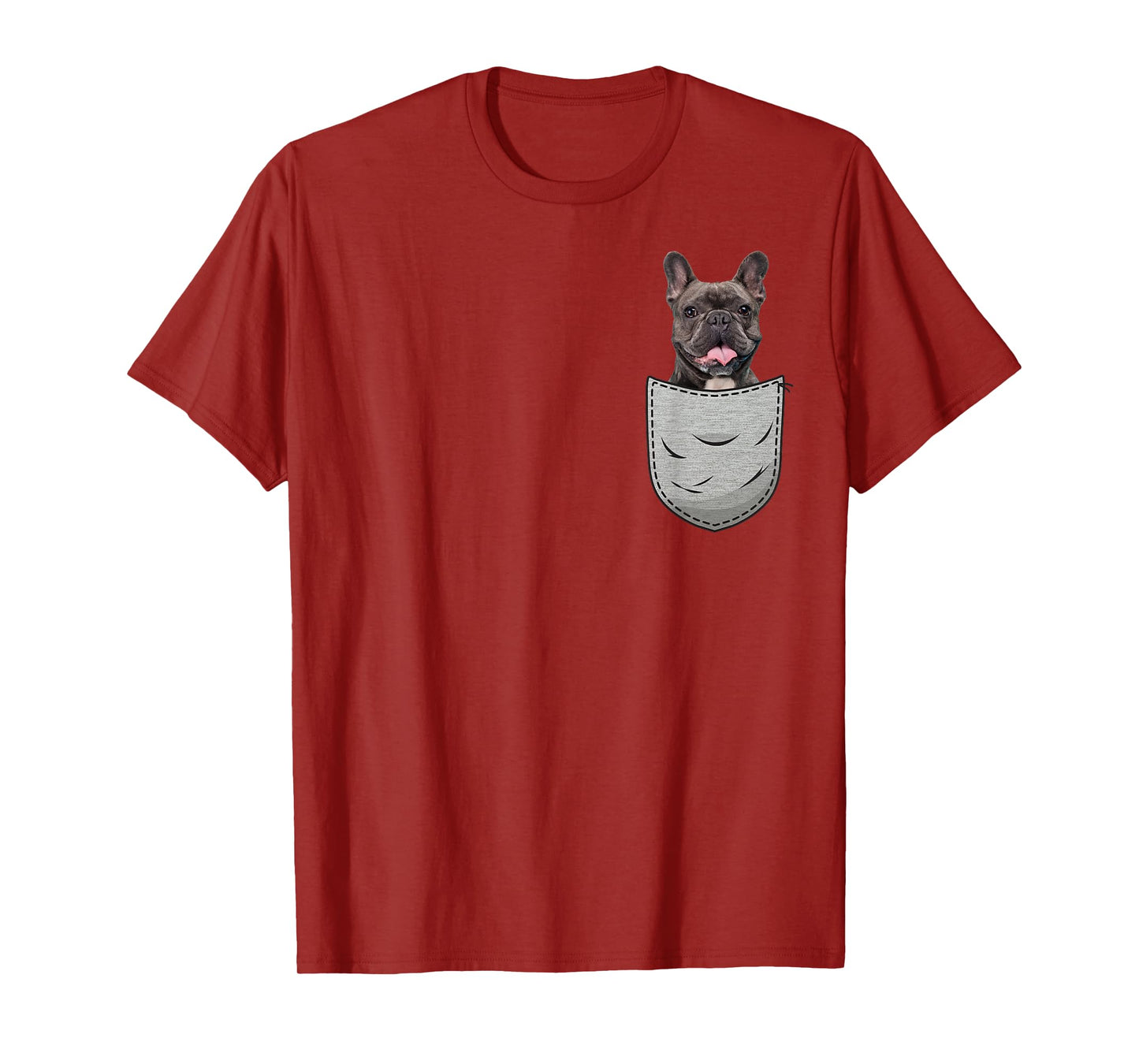 Frenchie French Bulldog Chest Pocket T-Shirt for Men Women Girls Kids