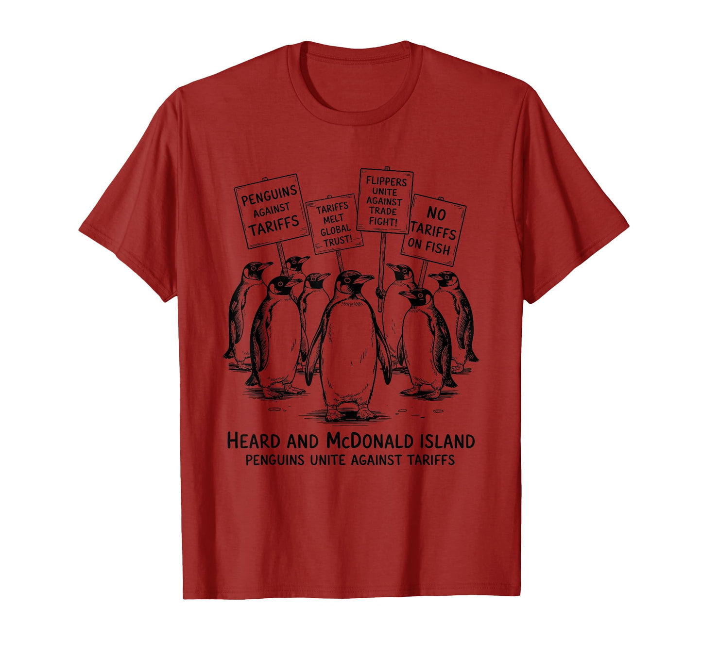 Penguins Against Anti Tariffs Protest Penguin Resist T-Shirt