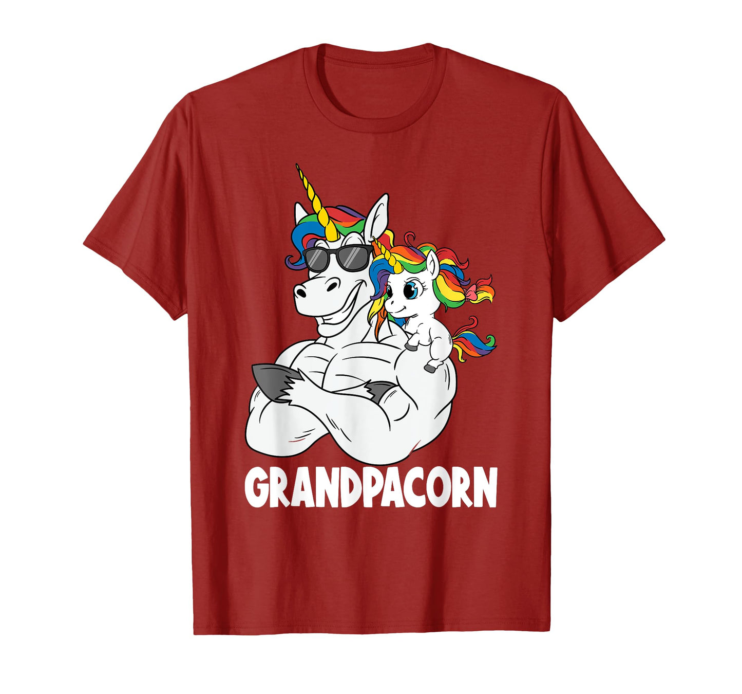 Muscle Grandpa Unicorn Old Pops Grandpacorn Grandfather T-Shirt