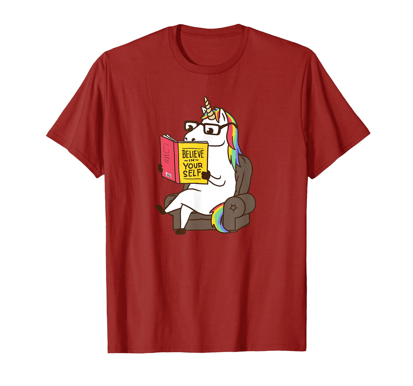 Unicorn Shirt Believe in Yourself Motivational Book Lover T-Shirt