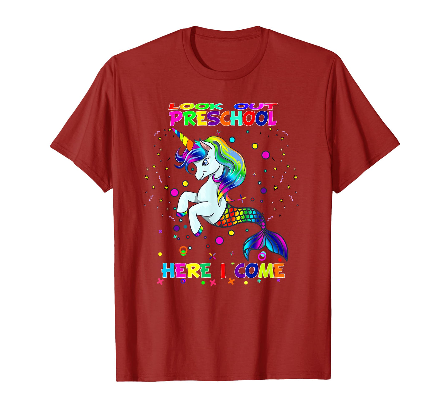 Look Out Preschool Here I Come Kids Mermicorn Unicorn T-Shirt