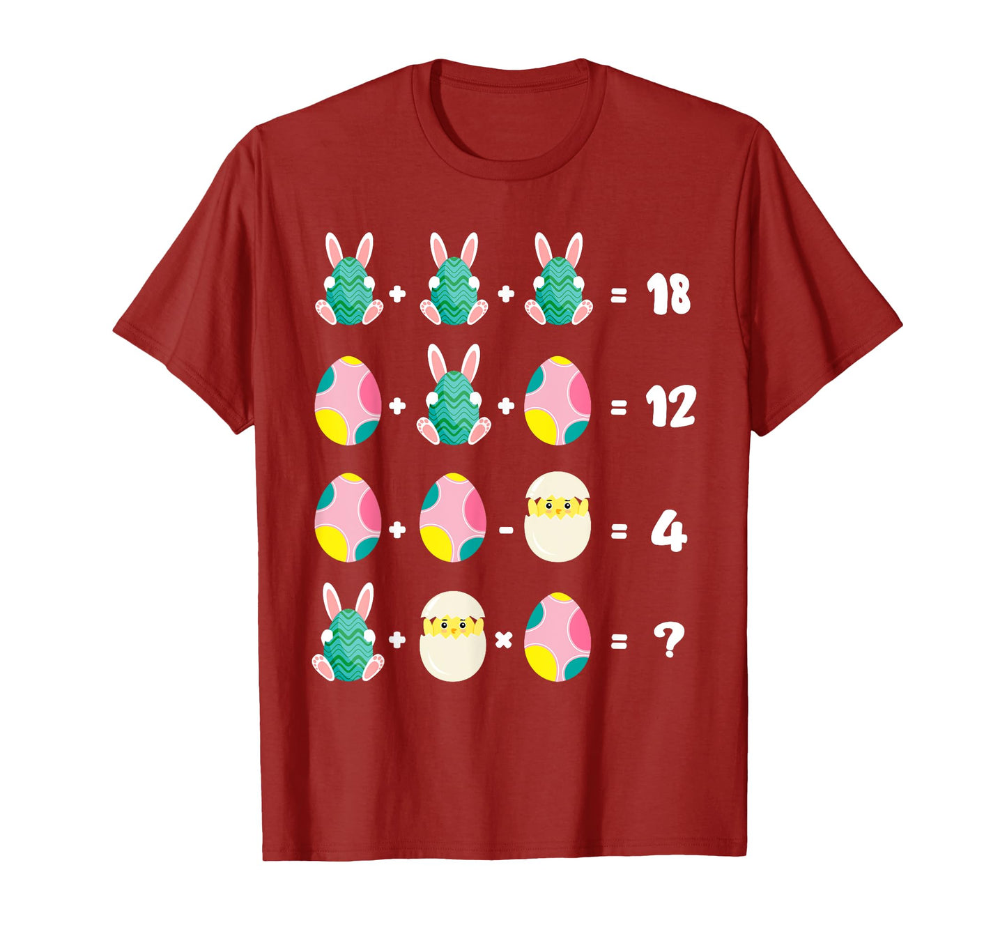 Order Of Operations Quiz Math Teacher Easter Chicken Rabbit T-Shirt
