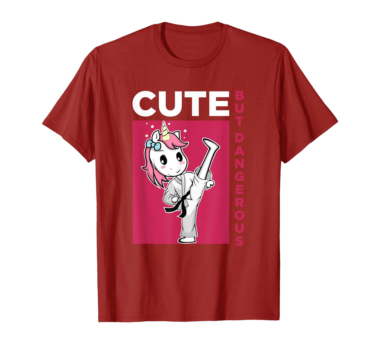 Cute but Dangerous Karate Taekwondo Unicorn Karate Girl T-Shirt