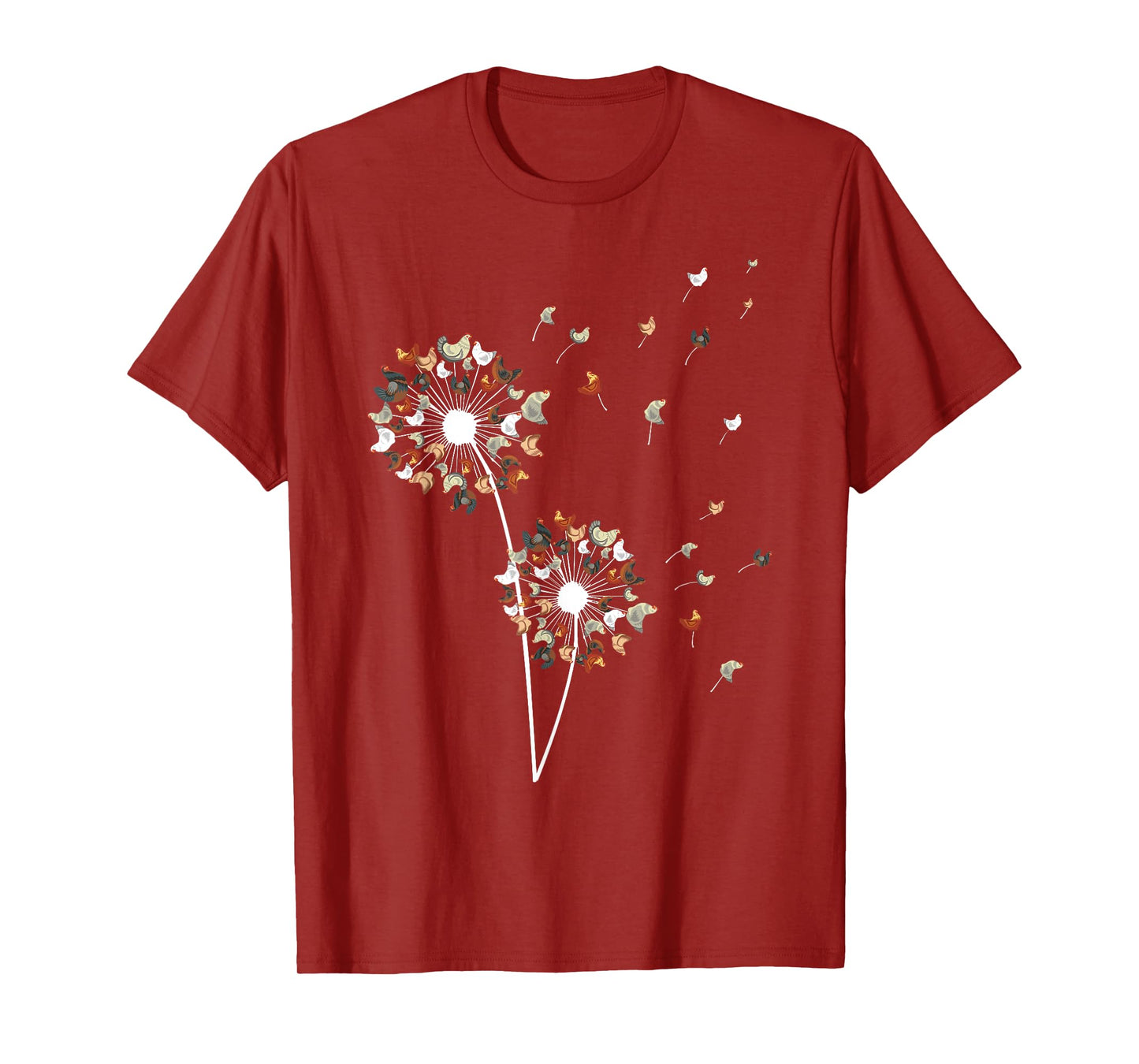 Chicken Art For Men Women Dandelion Lovers Chicken Farmer T-Shirt