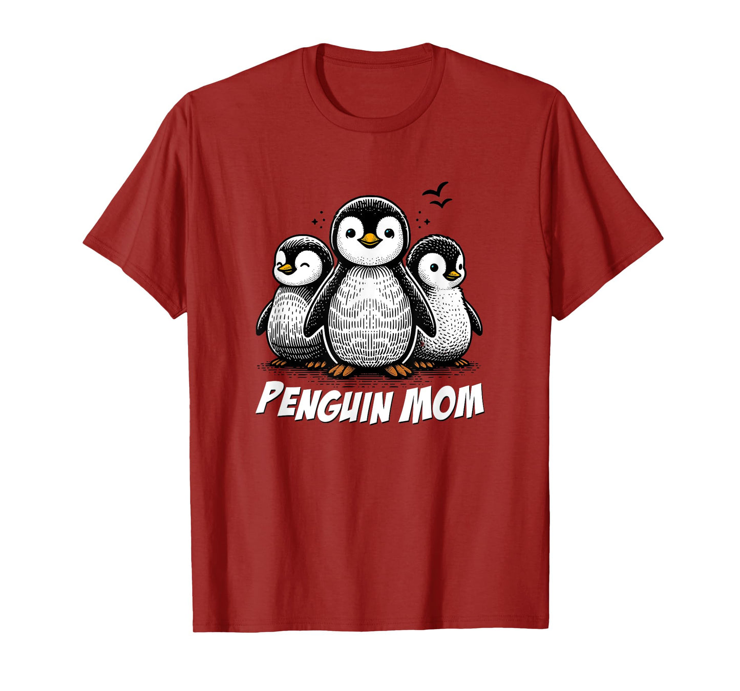 Cute Penguin Art, Penguin Lovers Mom Graphic T-Shirt
