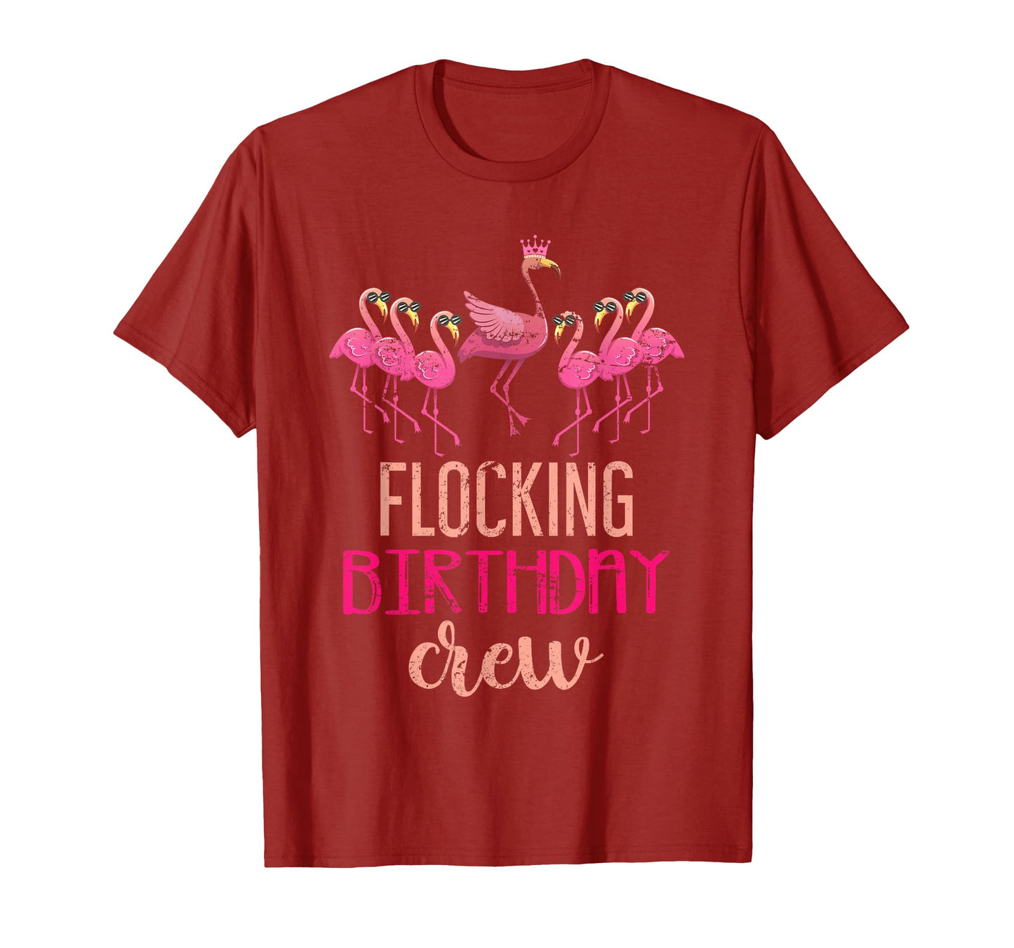 Flocking Birthday Crew Flamingo T-Shirt