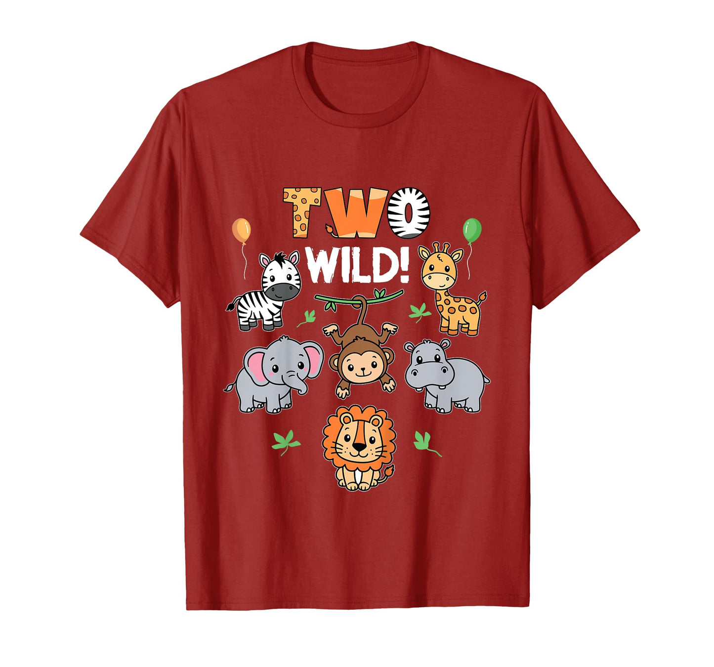 Kids 2nd Birthday Boy Girl Two Wild Jungle Zoo Animals Birthday T-Shirt