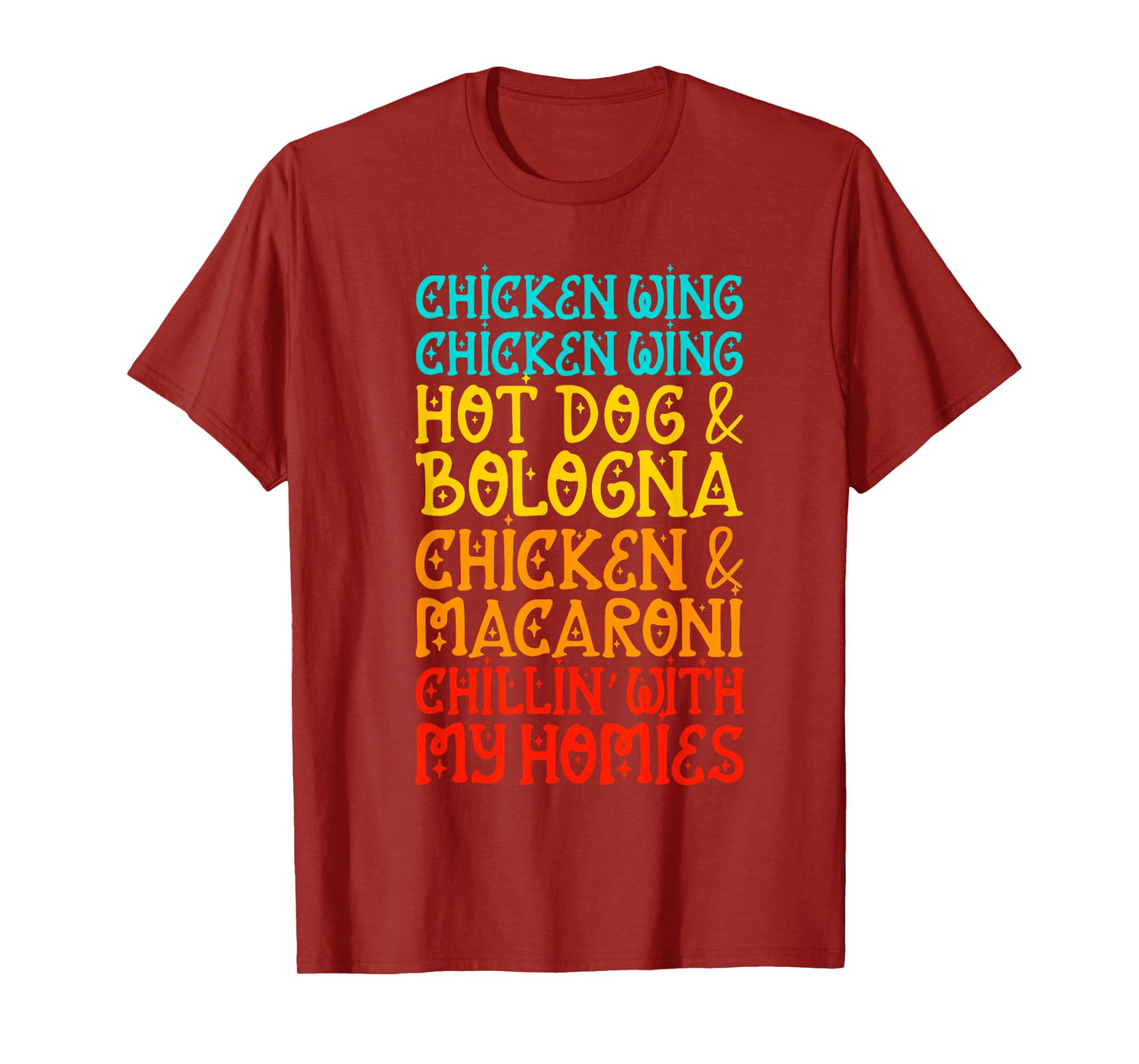 Chicken Wing Chicken Wing Hot Dog and Bologna Shirt Funny T-Shirt for Men Women Kids