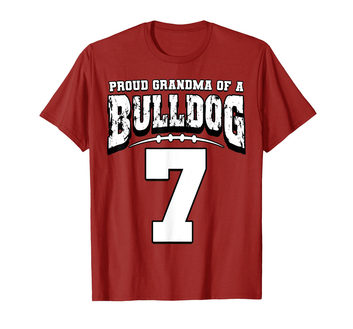 Proud Bulldog Football Grandma Of Player 7 T-Shirt