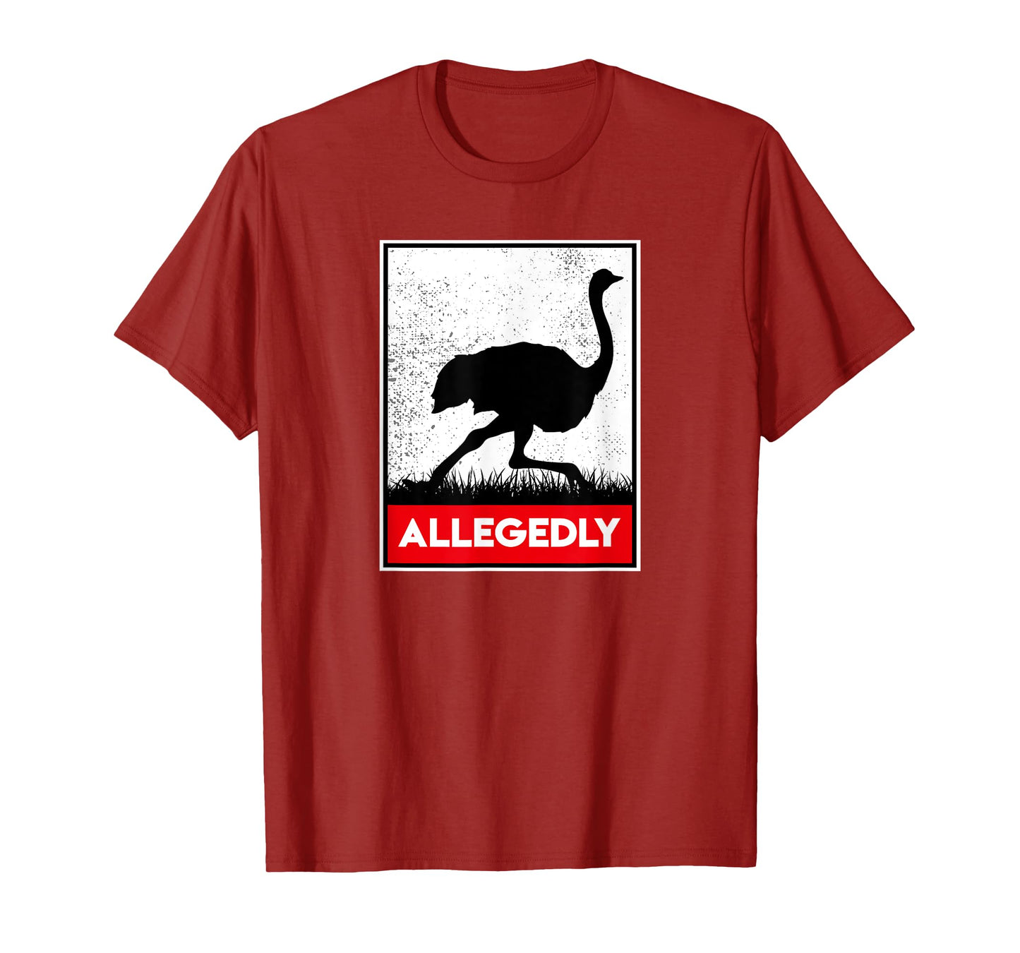 Allegedly Ostrich Co. Allegedly Ostrich Funny Flightless Bird Unisex-Adults Black T-Shirt