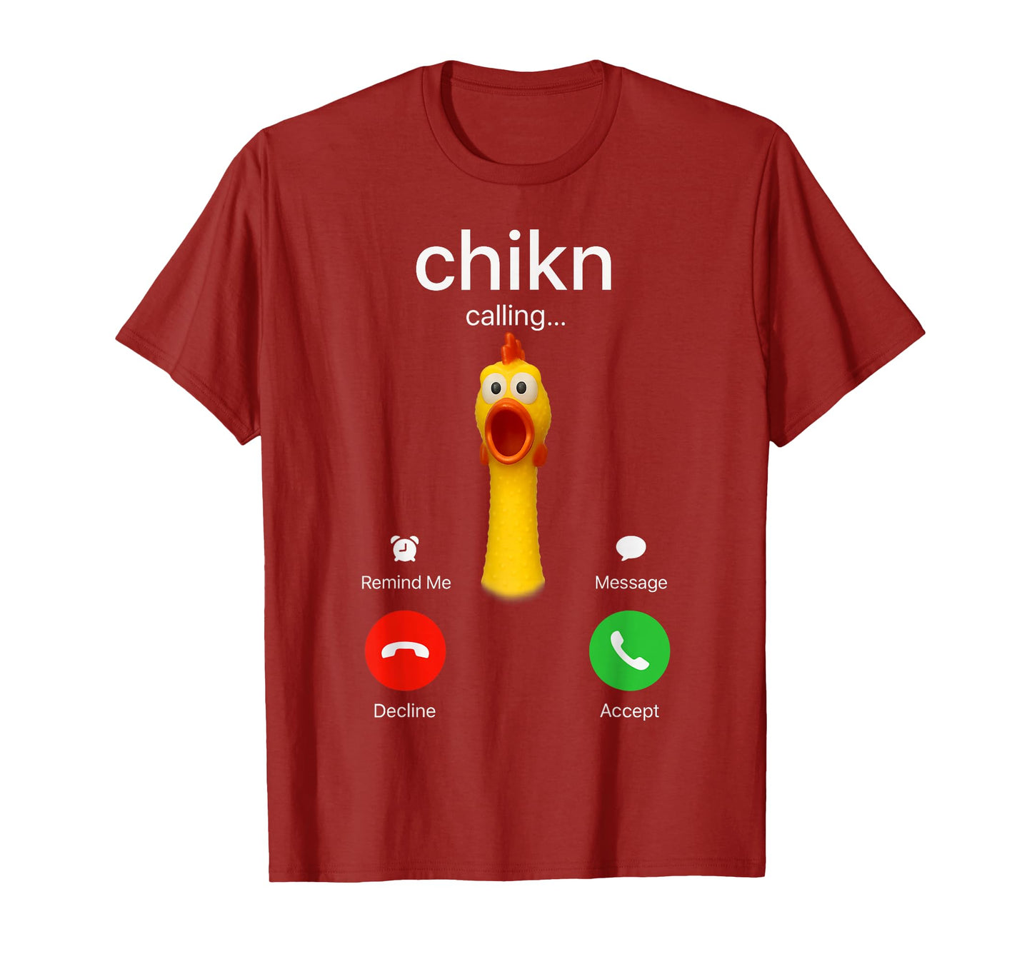 Funny Rubber Chicken Incoming Call Meme Graphic T-Shirt