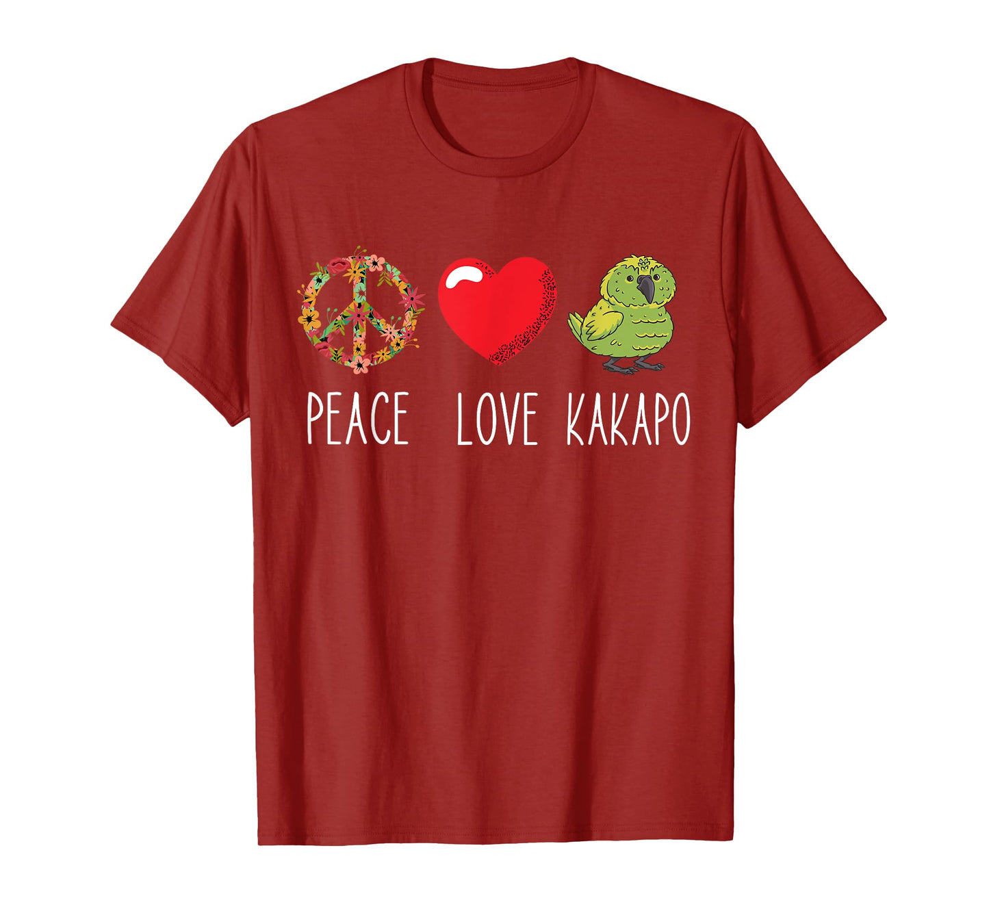 Kakapo Bird Kakapo Parrot Love Peace New Zealand Kakapo T-Shirt