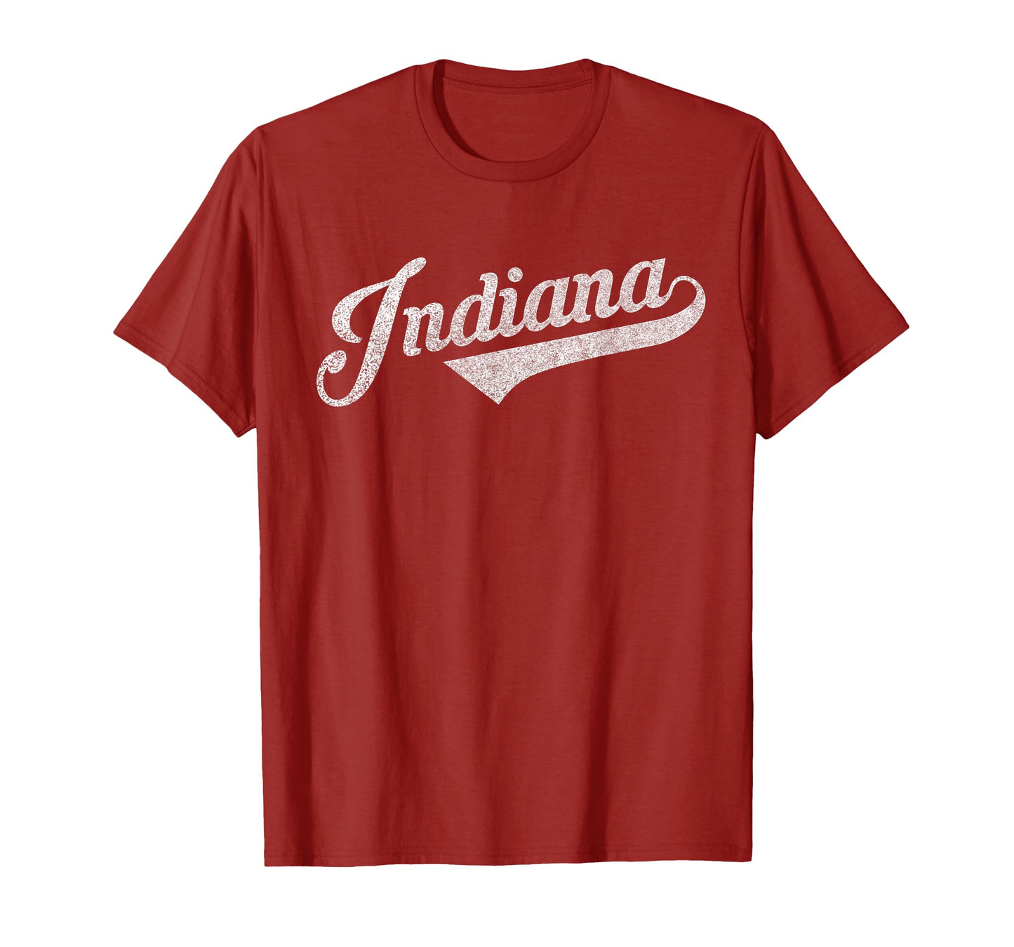 Retrocity Indiana Vintage City T-Shirt - Men's Unisex Adults & Kids - Red - Short Sleeve - Crew Neck - Vintage Style - Embroidery - Lightweight - Classic Fit - Non-Stretchable - Imported