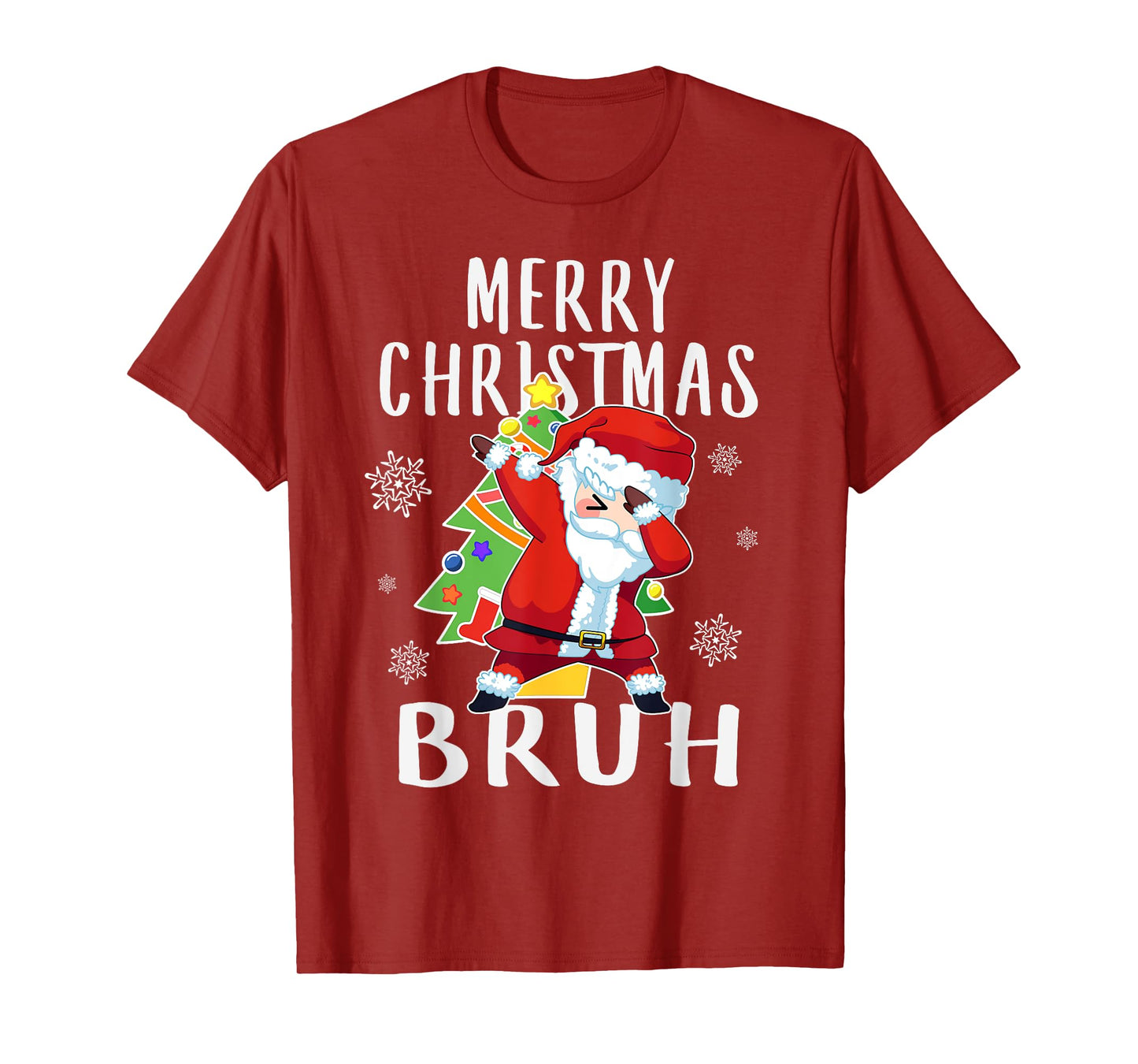 Dabbing Santa Merry Christmas Bruh, Boy Girl Funny T-Shirt