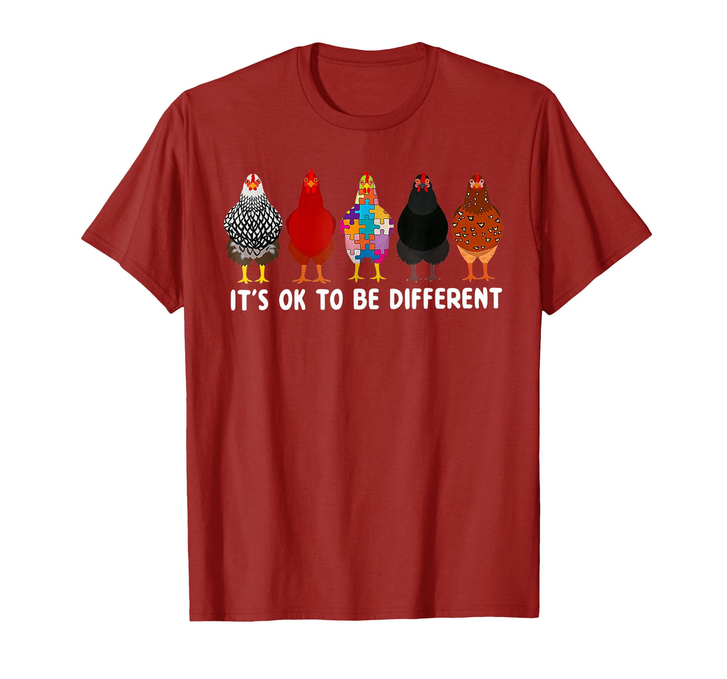 It's Ok To Be Different Cute Chicken Autism Awareness Month T-Shirt