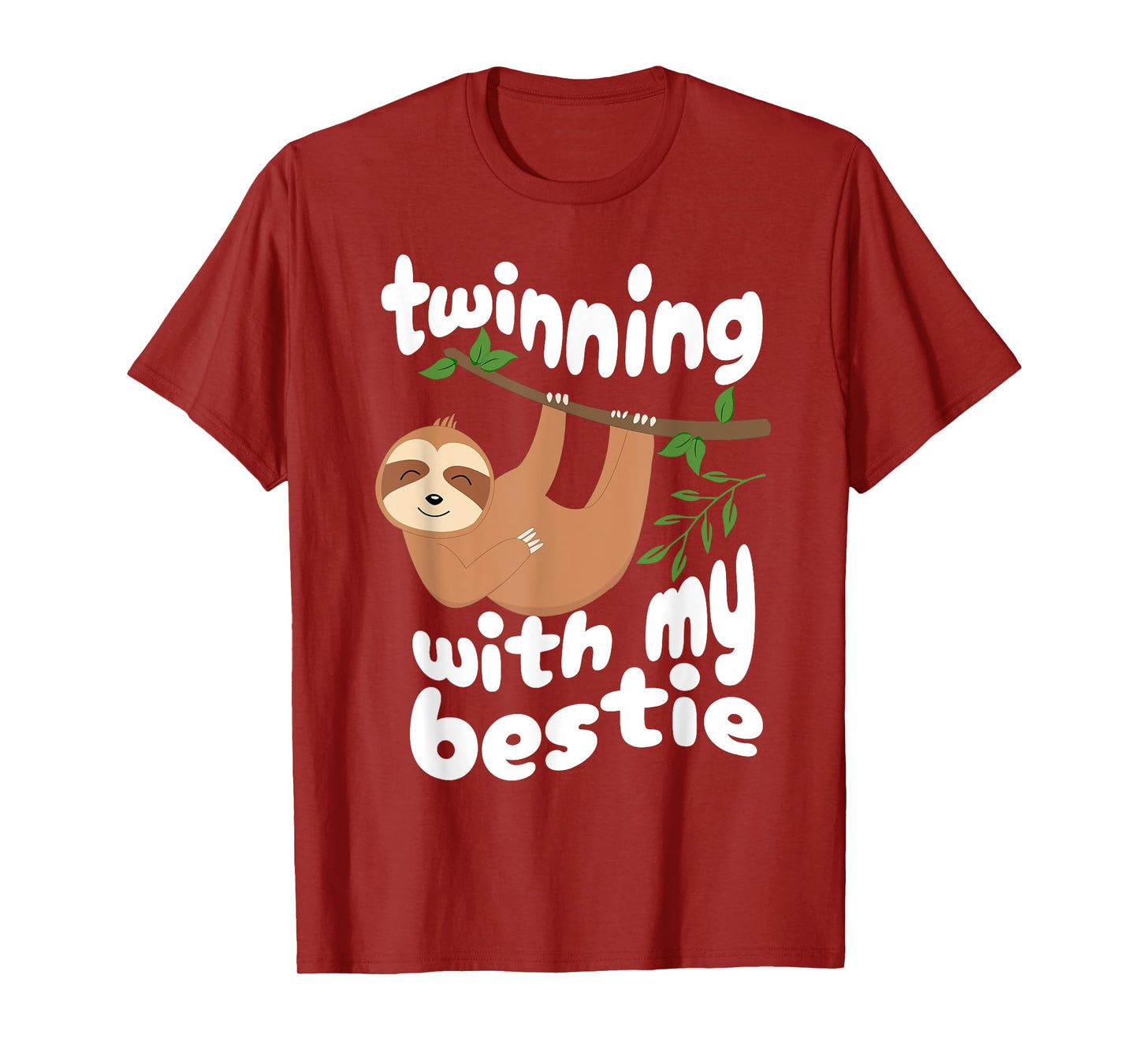 Cute Twinning Sloth Bestie Spirit Week Twin Day Best Friend T-Shirt