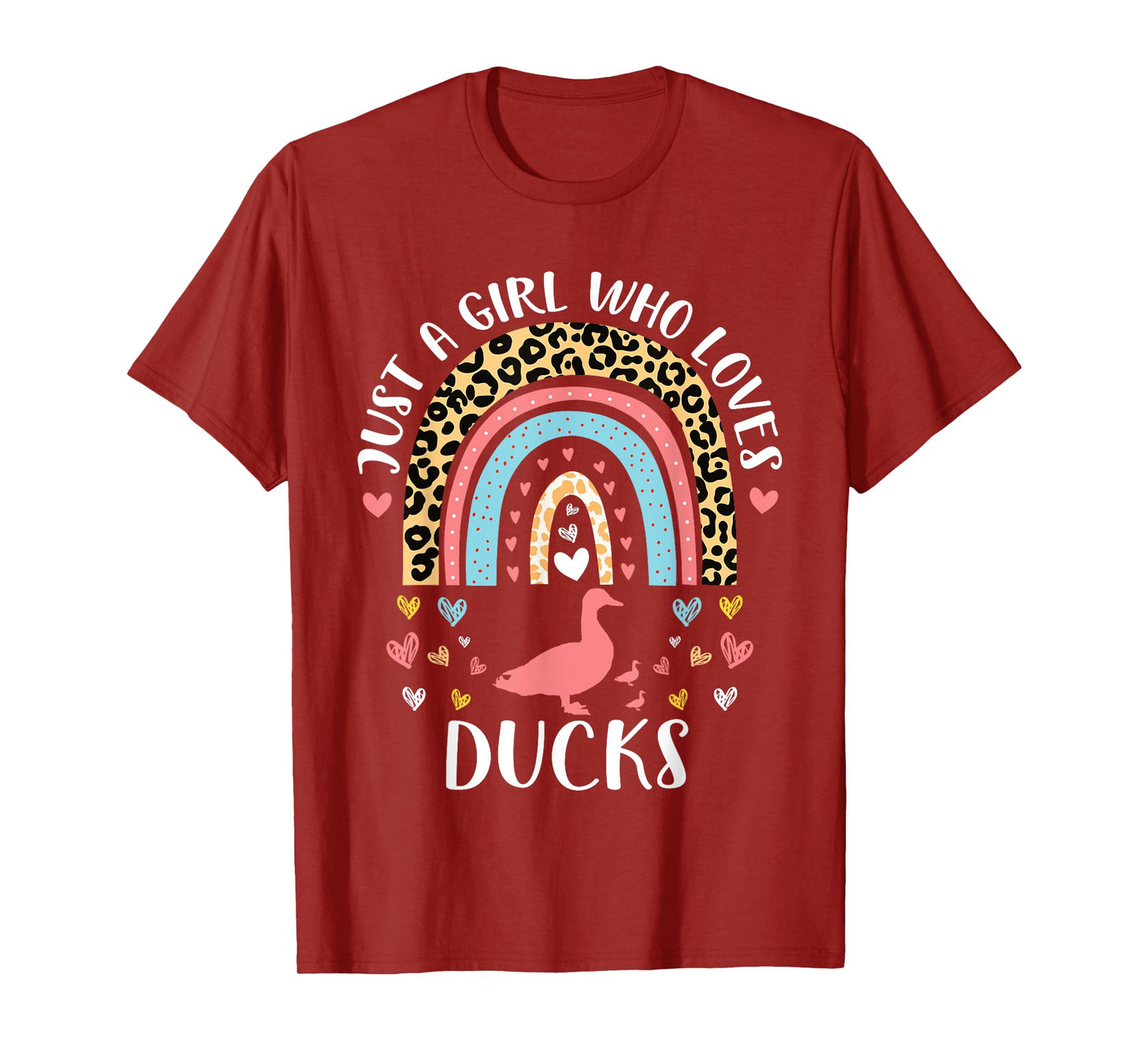 I'm Just A Girl Who Loves Ducks Heart Funny Duck Lover T-Shirt