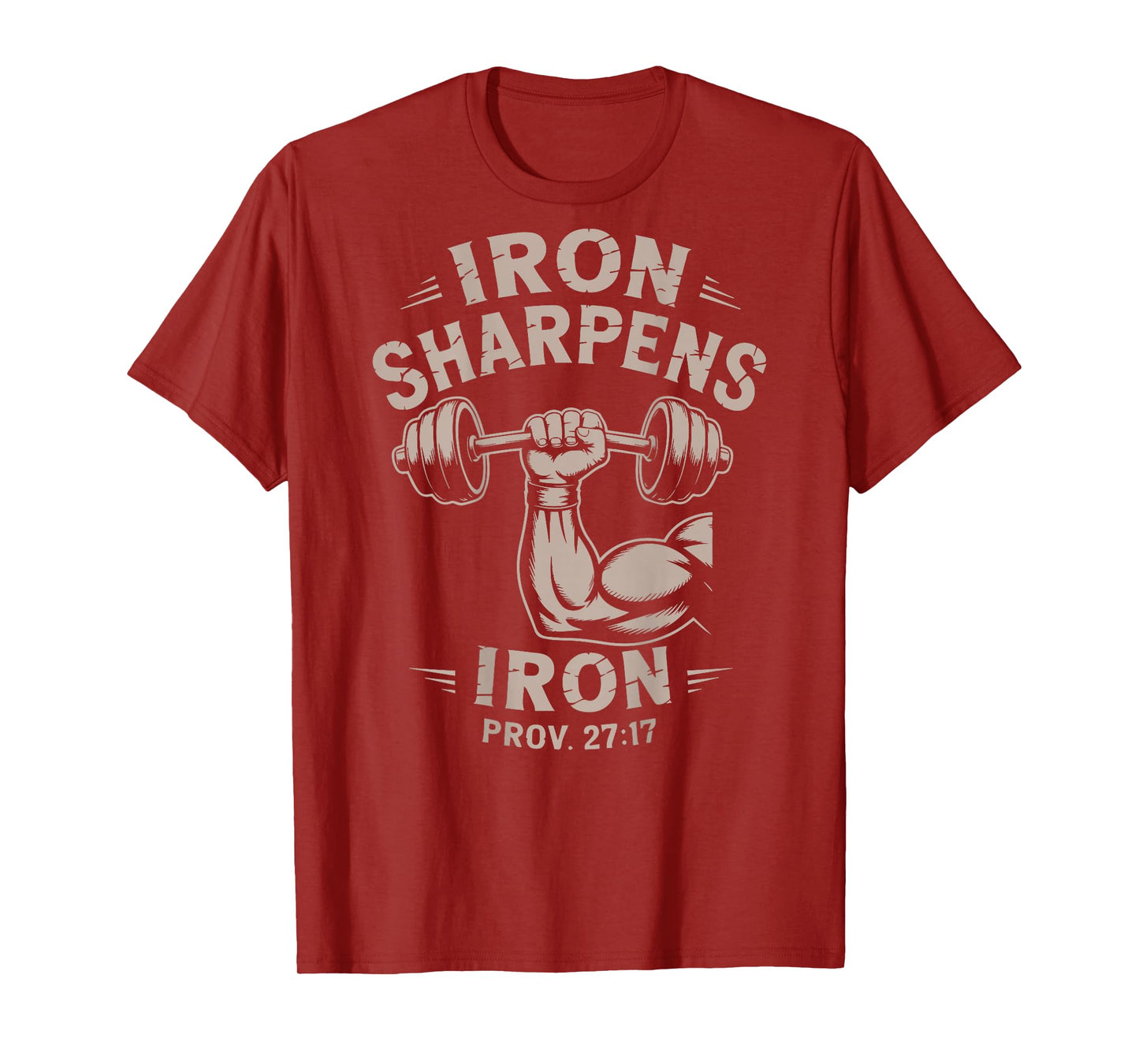 Iron Sharpens Iron Youth Christian Workout Gym Weightlifting T-Shirt