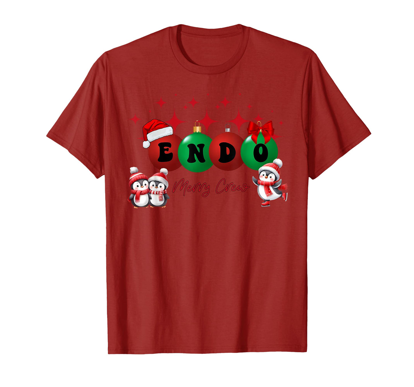 Christmas Endo Crew Endoscopy Nurse GI Colonoscopy Penguin T-Shirt