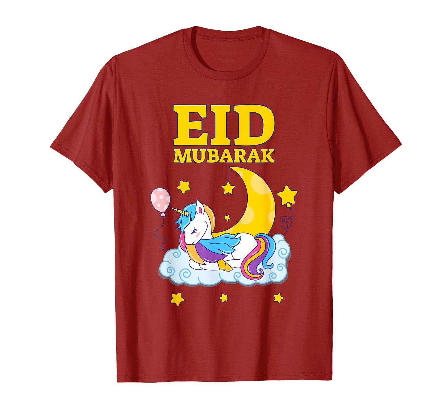 Eid Mubarak Present for kids Mom Girls Eid Mubarak Unicorn T-Shirt