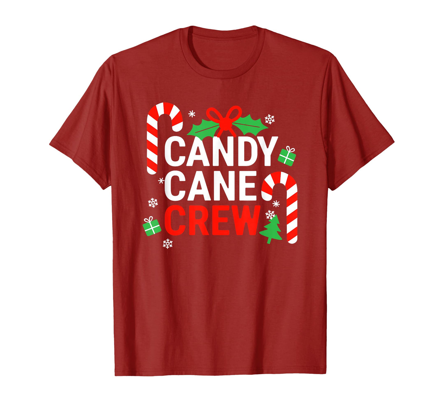 Candy Cane Crew Shirt Adult Men Women Kids Christmas Pajamas T-Shirt
