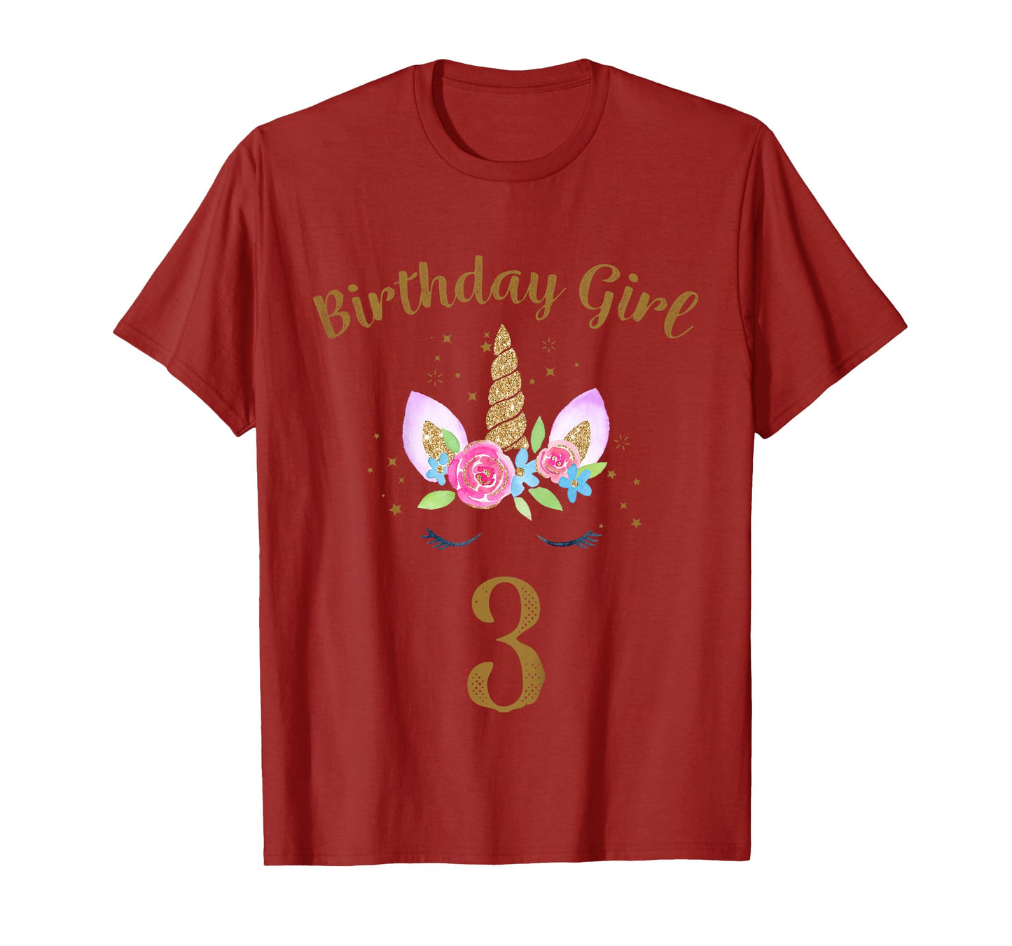 3rd Birthday Girl Unicorn Shirt Third Birthday Outfit T-Shirt