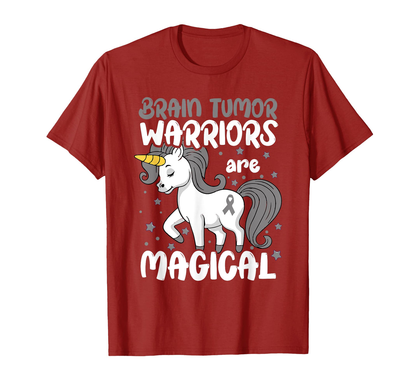 Brain Tumor Warrior Gray Ribbon Brain Tumor Cancer Awareness T-Shirt