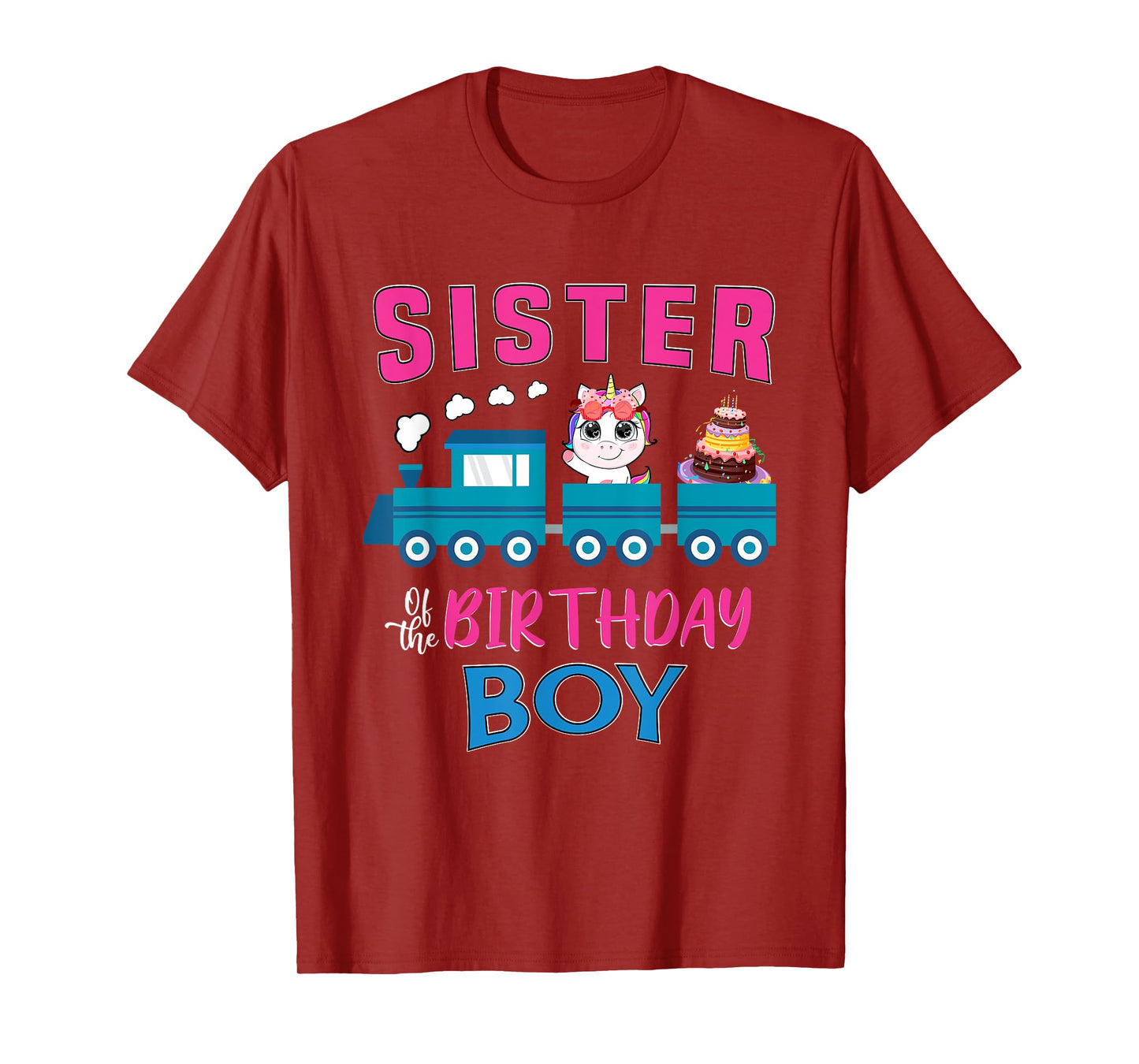 Sister Of The Birthday Boy Unicorn Train Lover Railroad T-Shirt